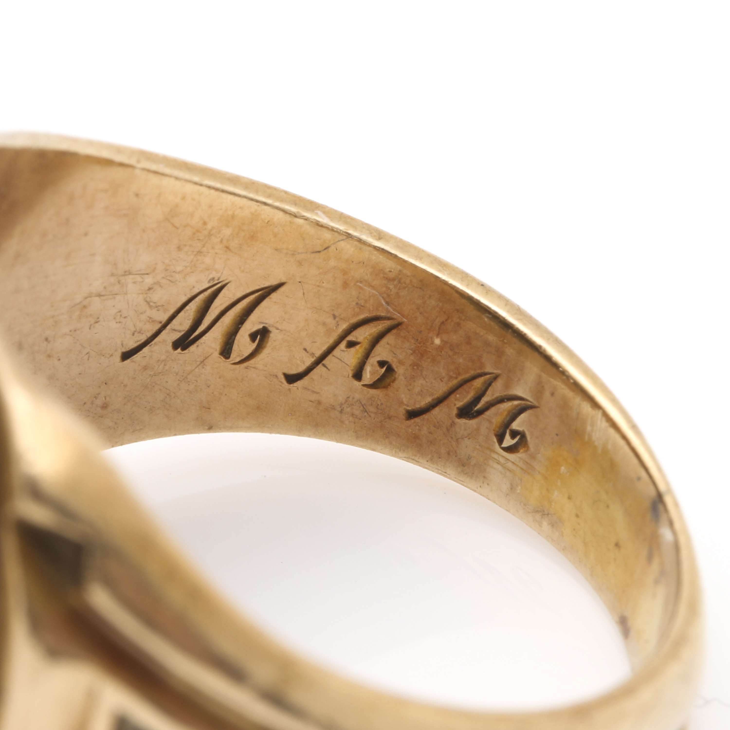 10K Yellow Gold Black Onyx Caduceus Ring