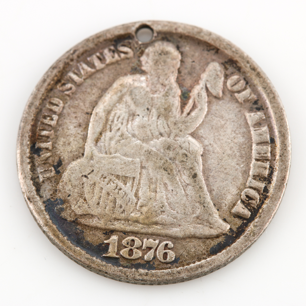 Four Seated Dime Love Tokens