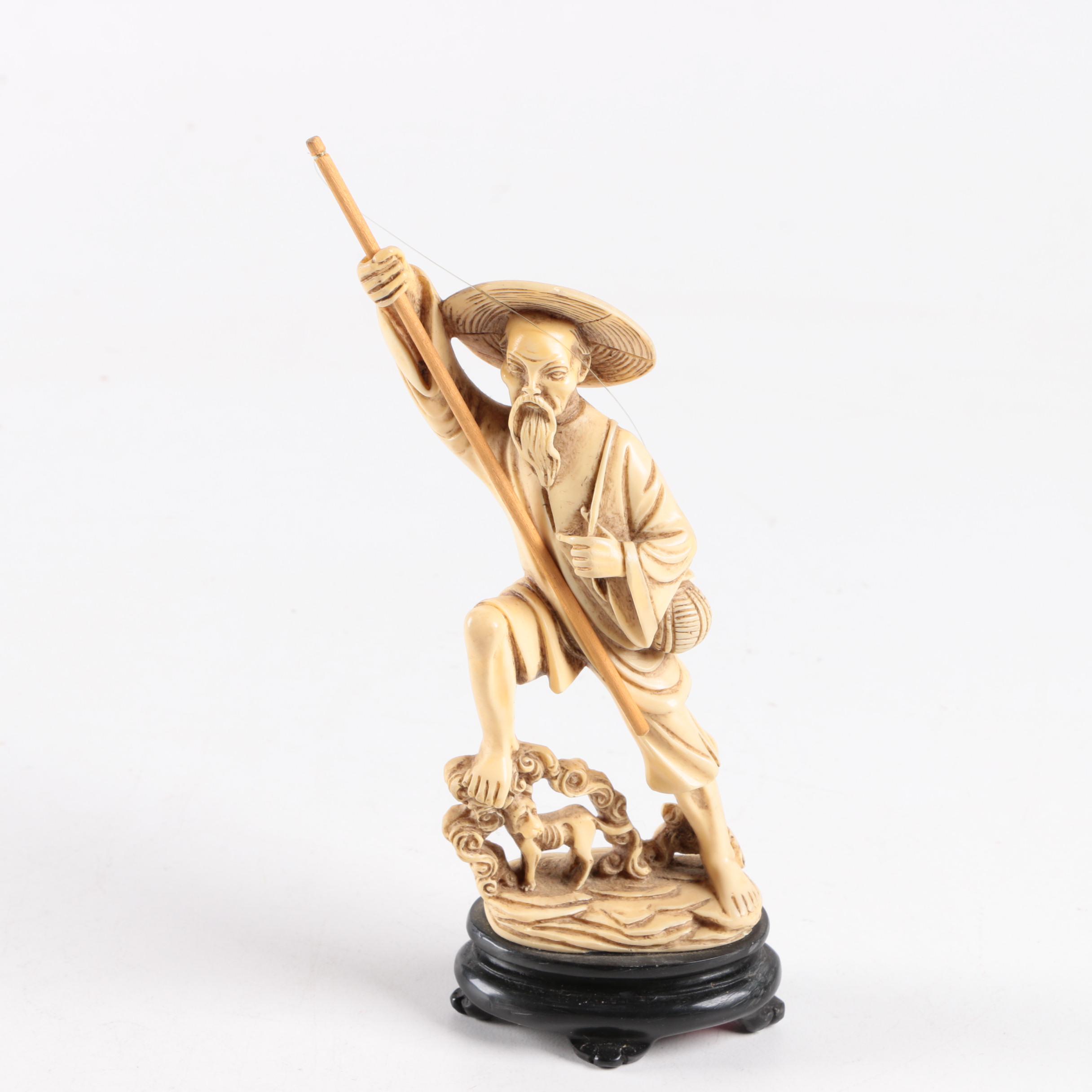 Asian Inspired Ornate Old Man Figurines