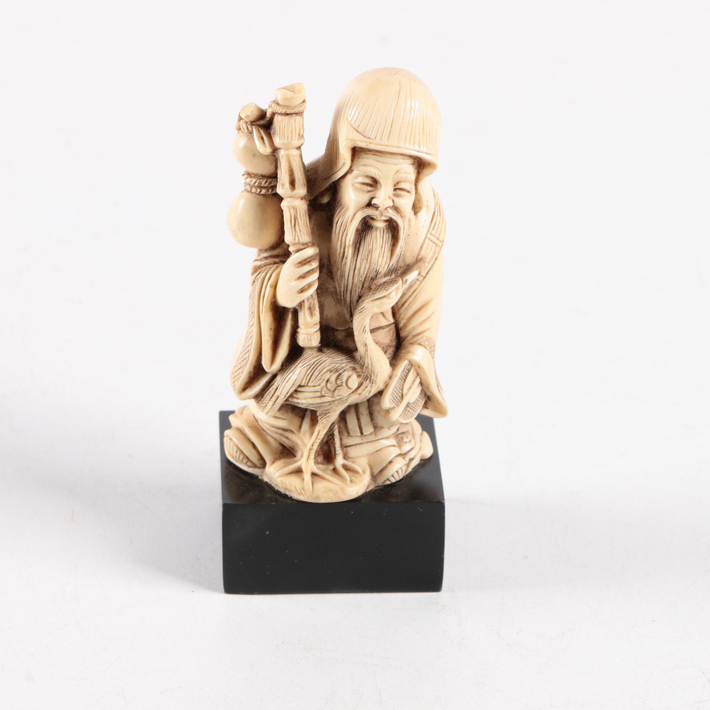 Asian Inspired Ornate Old Man Figurines