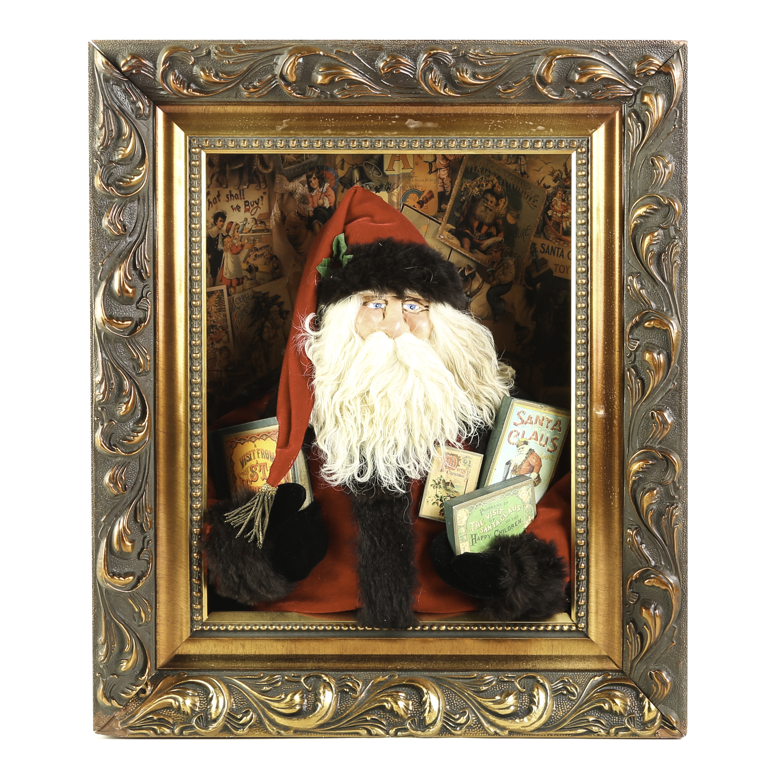 Karen Didion-Style Vintage Santa Shadowbox