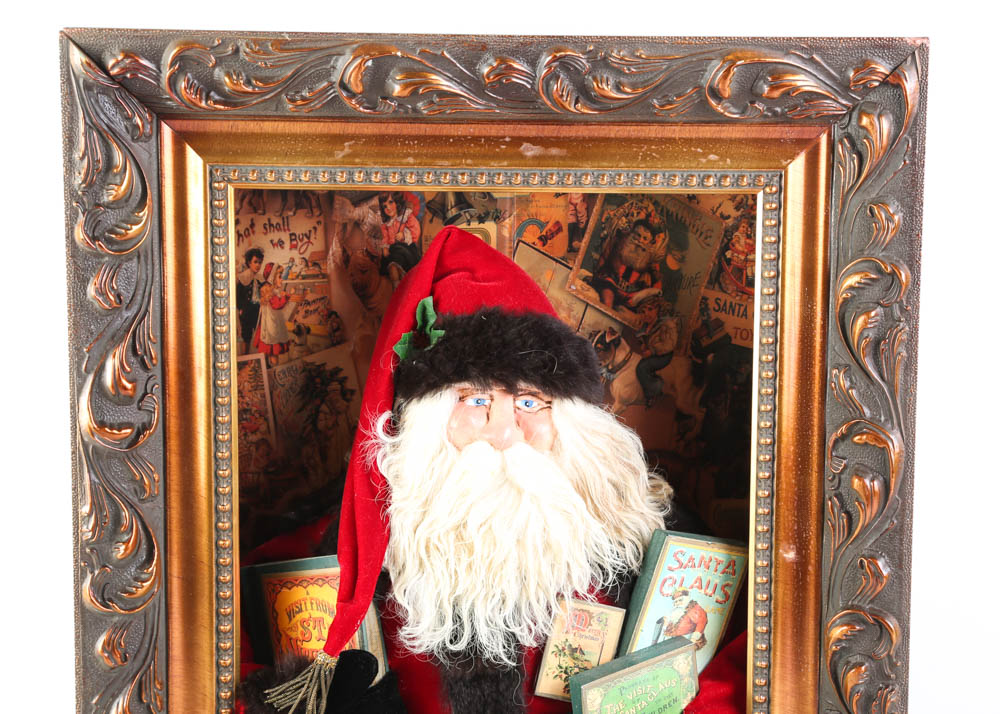 Karen Didion-Style Vintage Santa Shadowbox