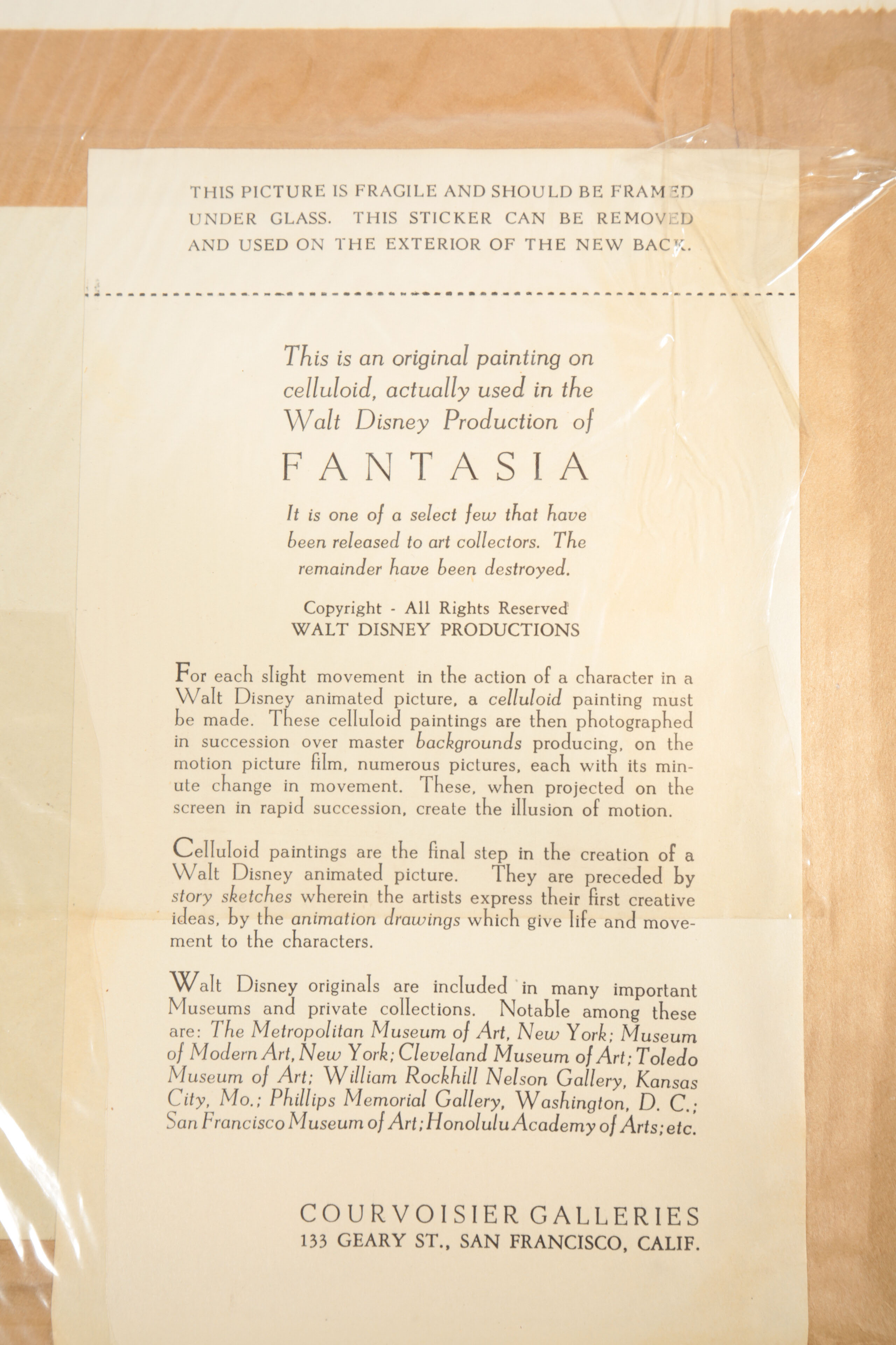 1937 Disney Celluloid Painting of "Baby Pegasus" Character