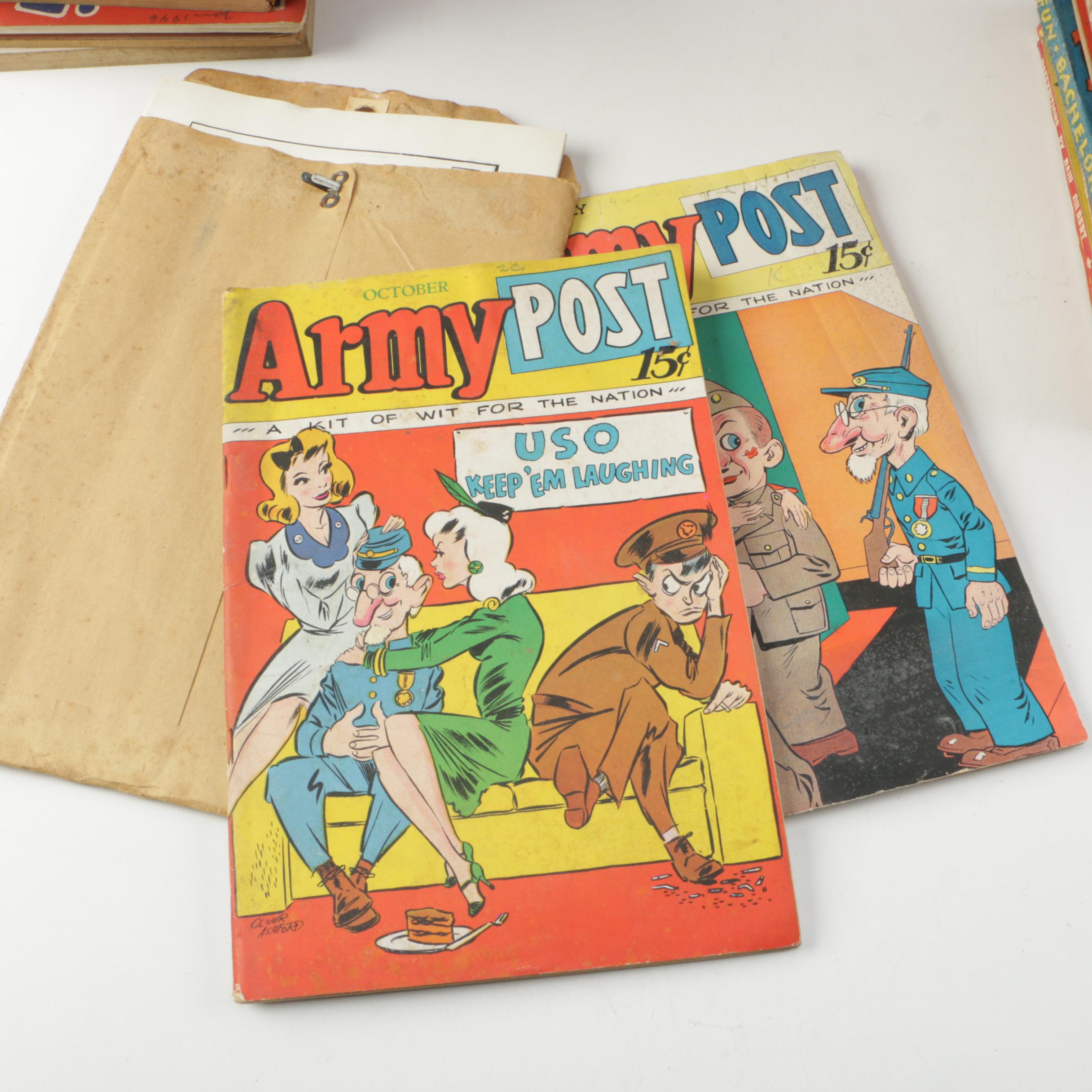 Assorted Vintage Comedy Books and Magazines