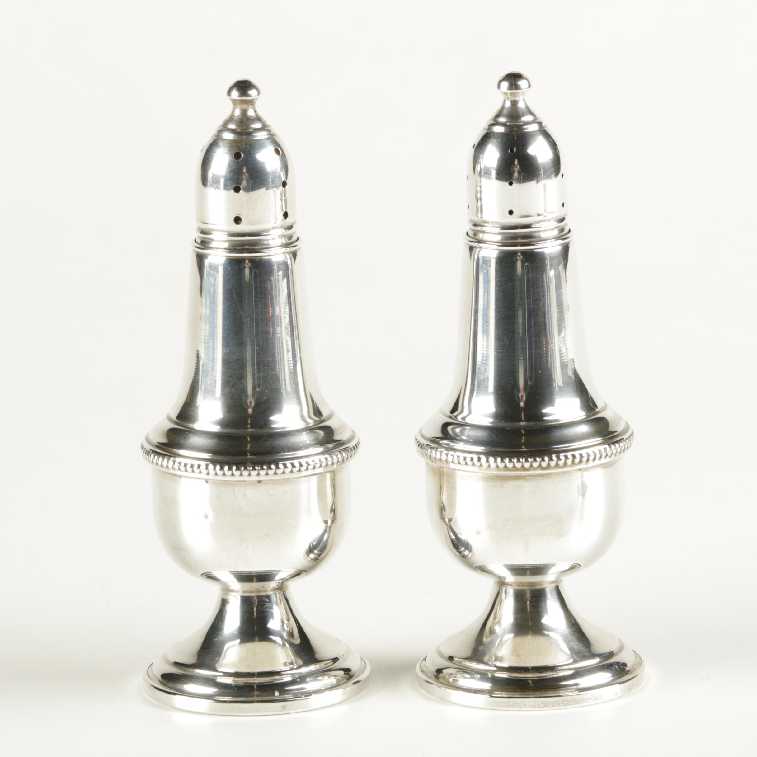 Empire Silver Co. Weighted Sterling Shakers with Duchin Creation Candleholder