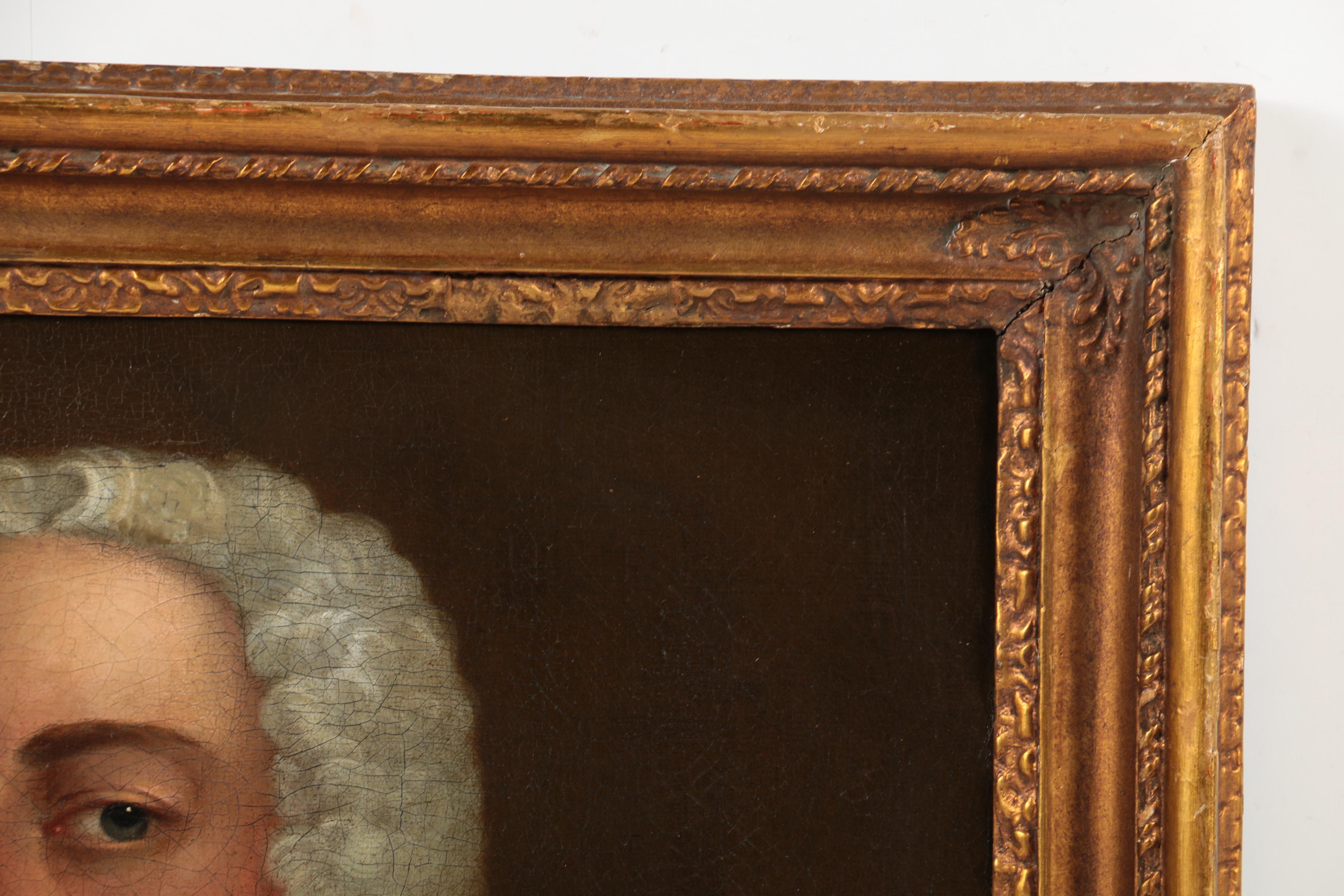 18th-Century Oil on Canvas Portrait Painting of a Gentleman