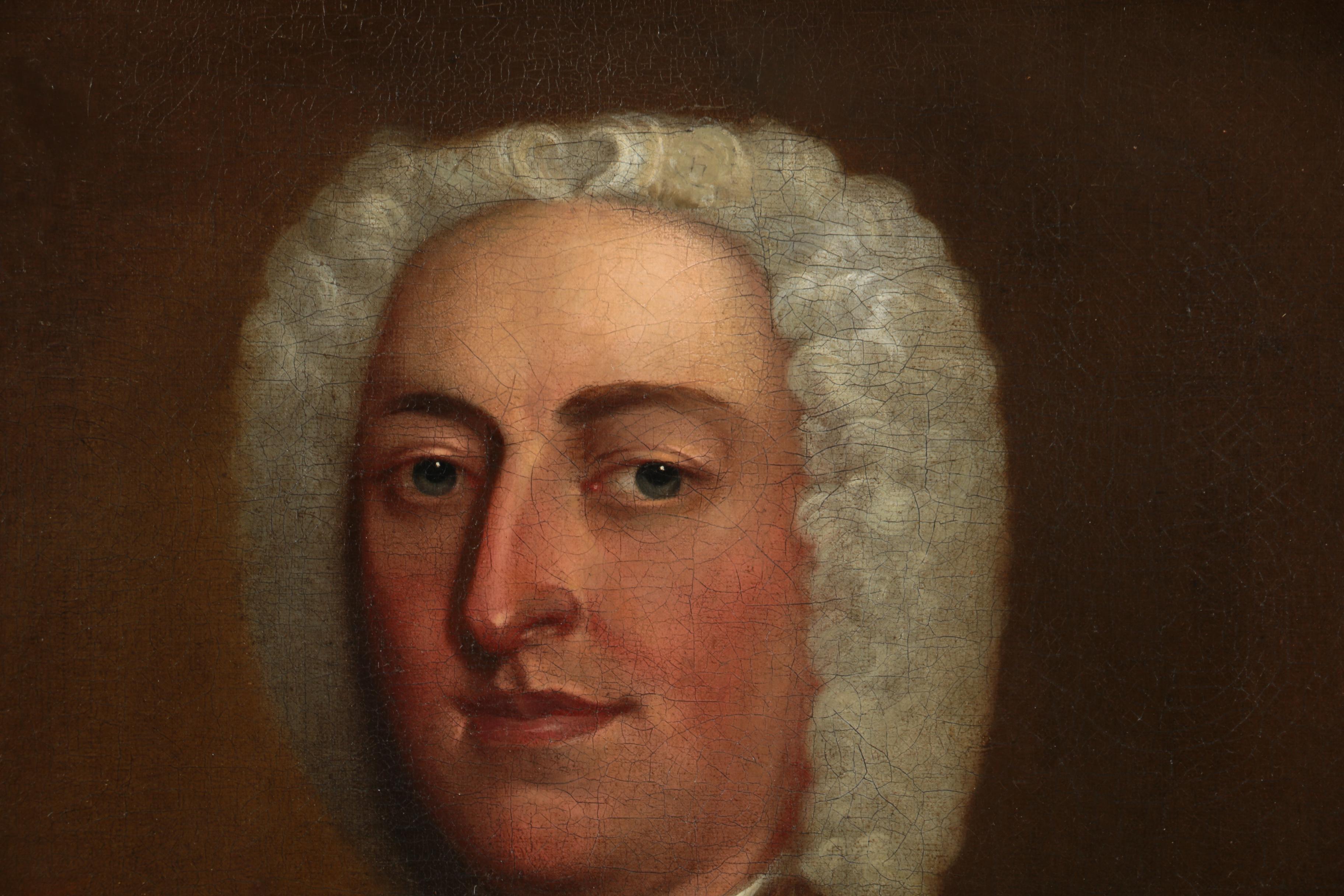 18th-Century Oil on Canvas Portrait Painting of a Gentleman