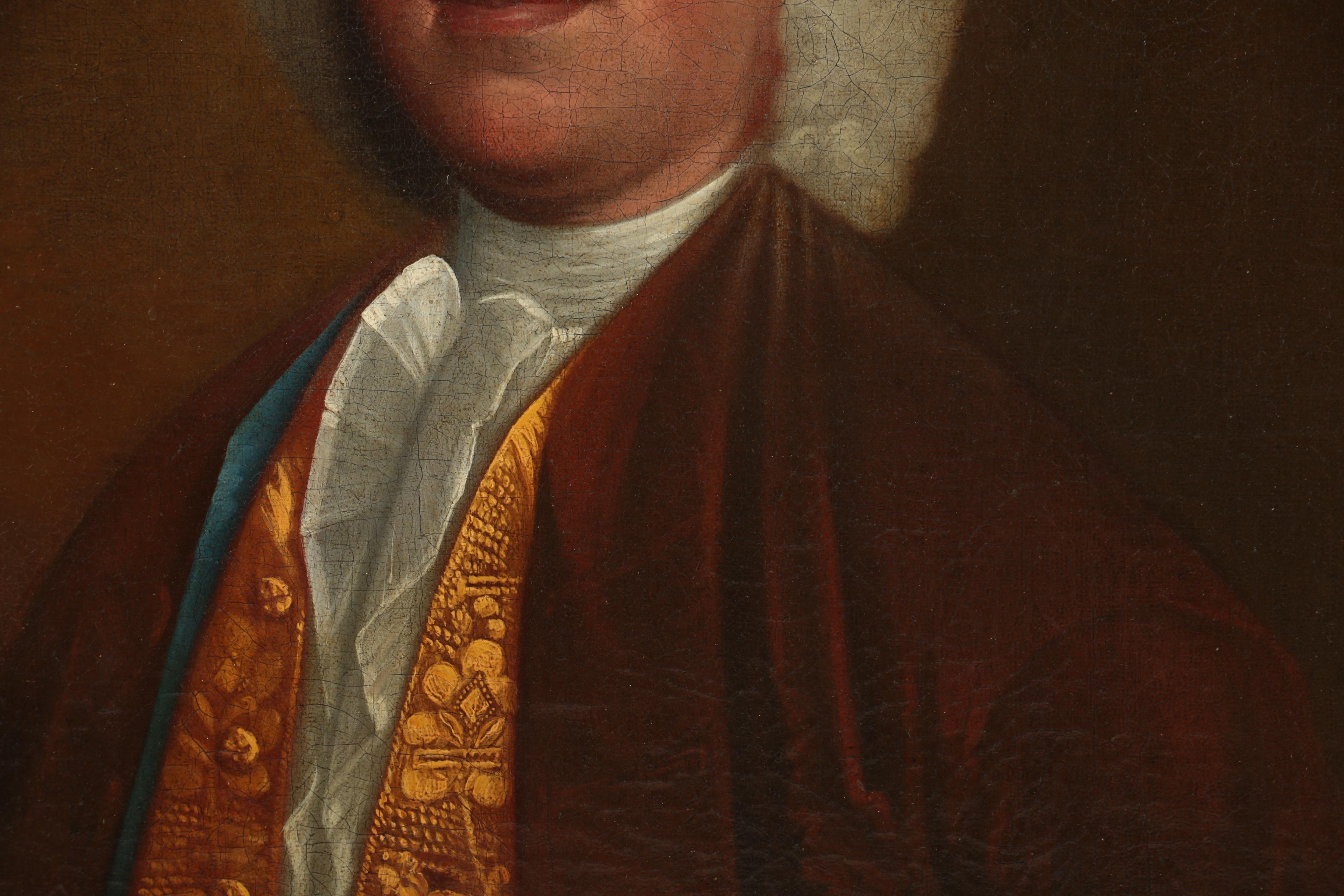 18th-Century Oil on Canvas Portrait Painting of a Gentleman