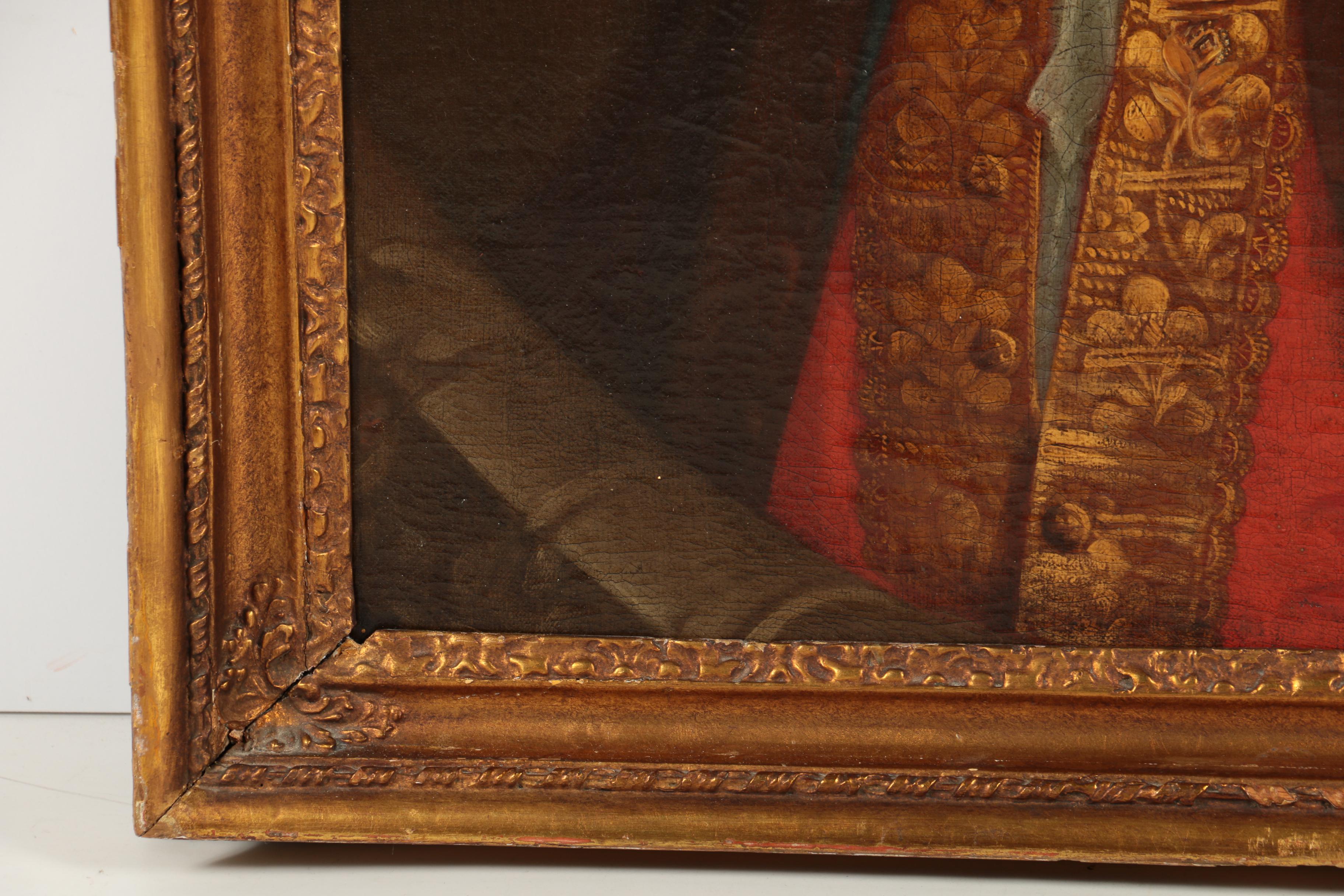 18th-Century Oil on Canvas Portrait Painting of a Gentleman