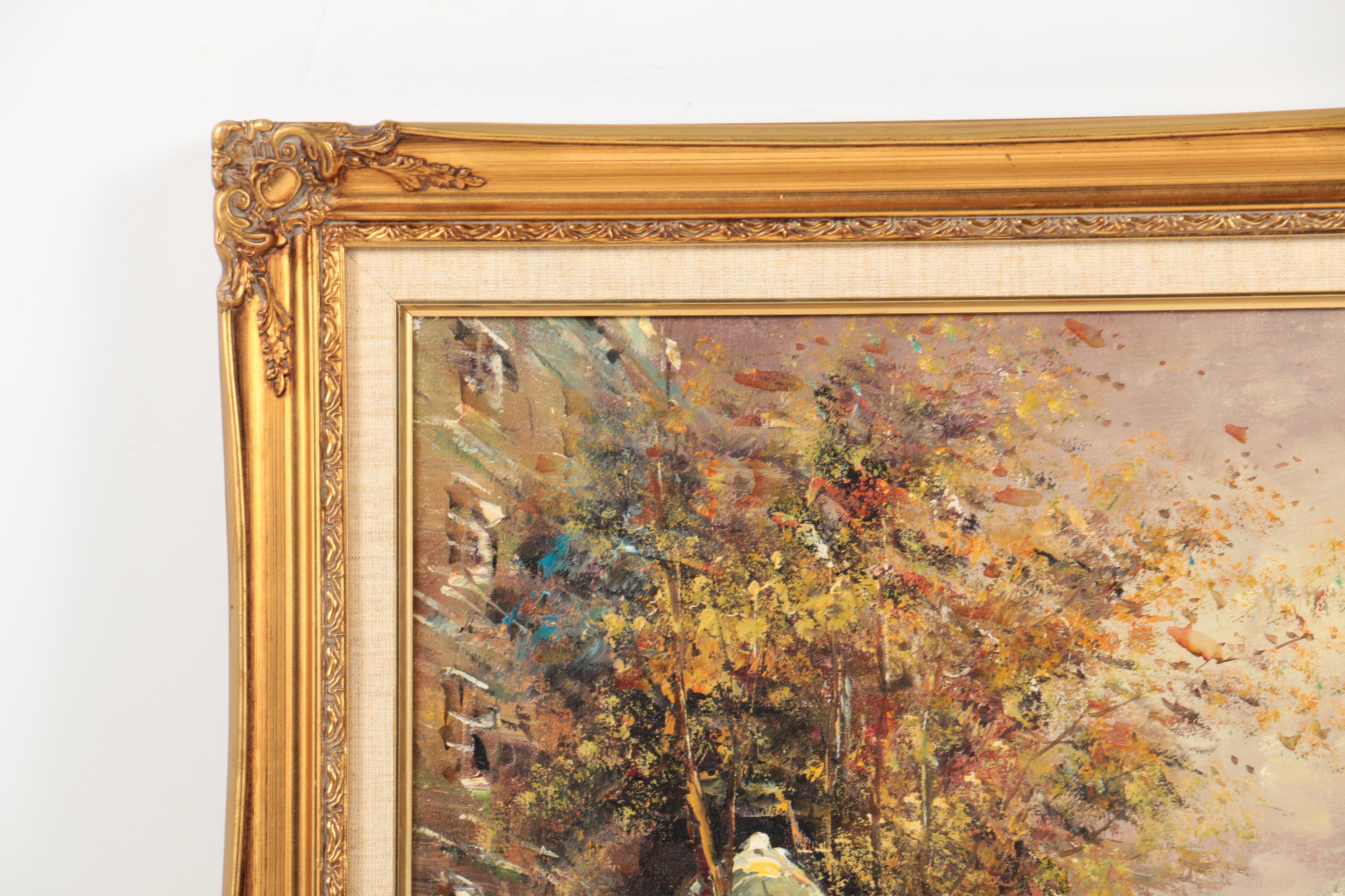 Rabous Oil Painting on Canvas of Street Scene