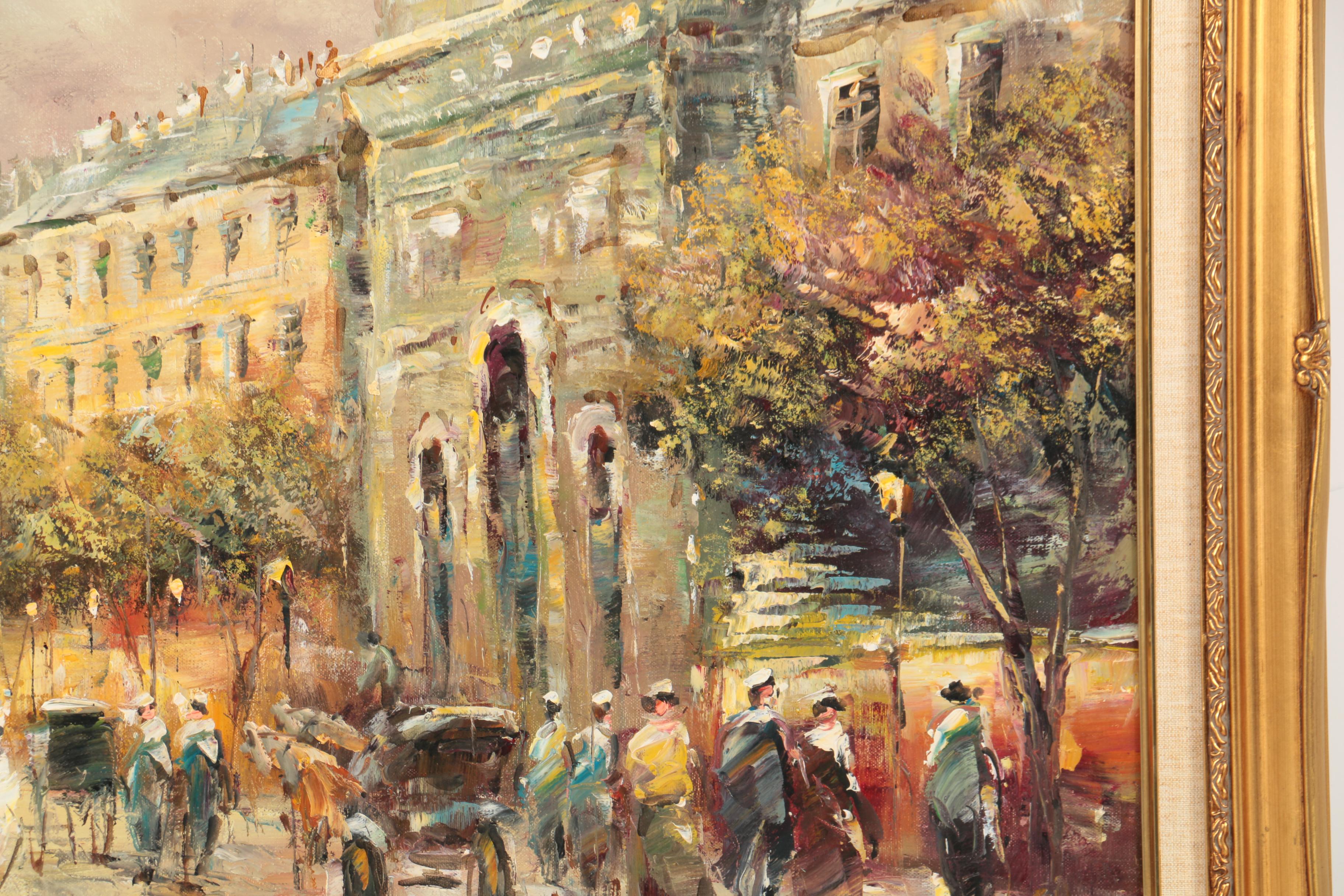 Rabous Oil Painting on Canvas of Street Scene