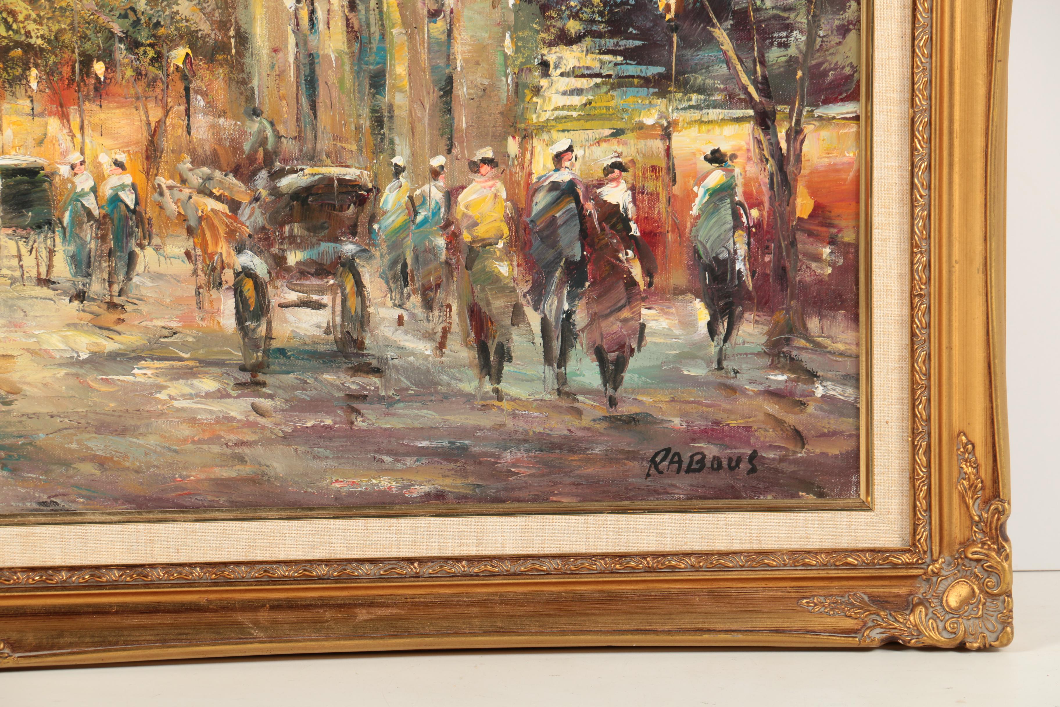 Rabous Oil Painting on Canvas of Street Scene