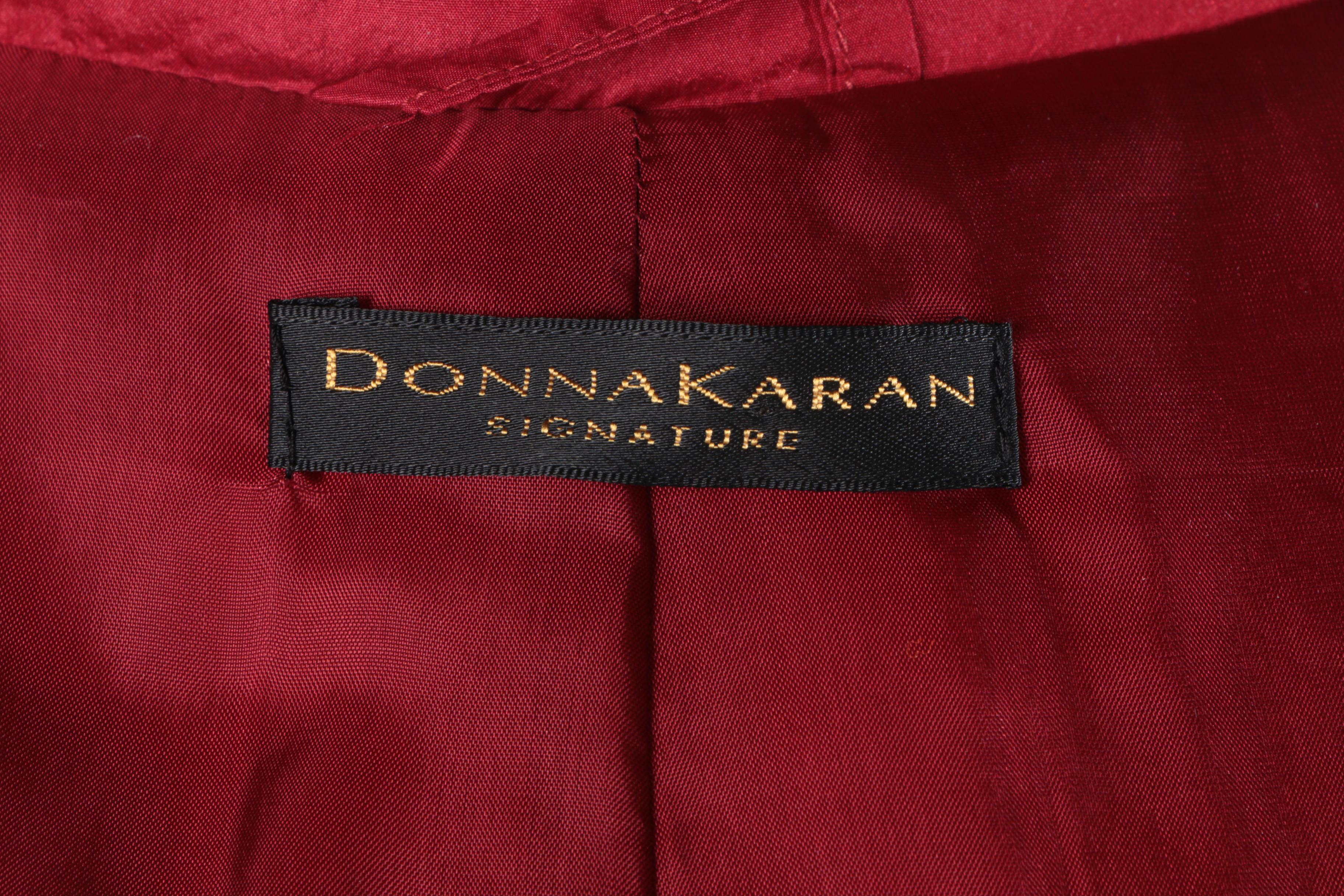 Women's Donna Karan Signature Red Silk Jacket