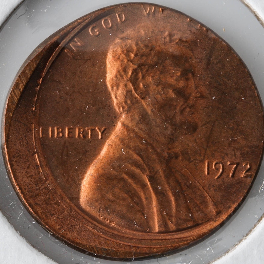 Mint Error Off Center 1972 Lincoln Cent