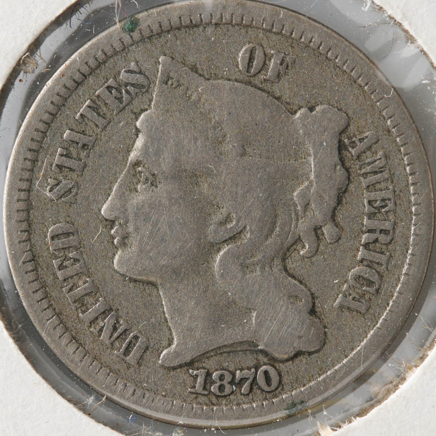 1870 Three Cent Coin