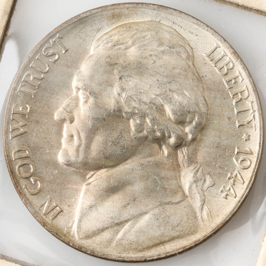 1944 P Jefferson Wartime Silver Nickel