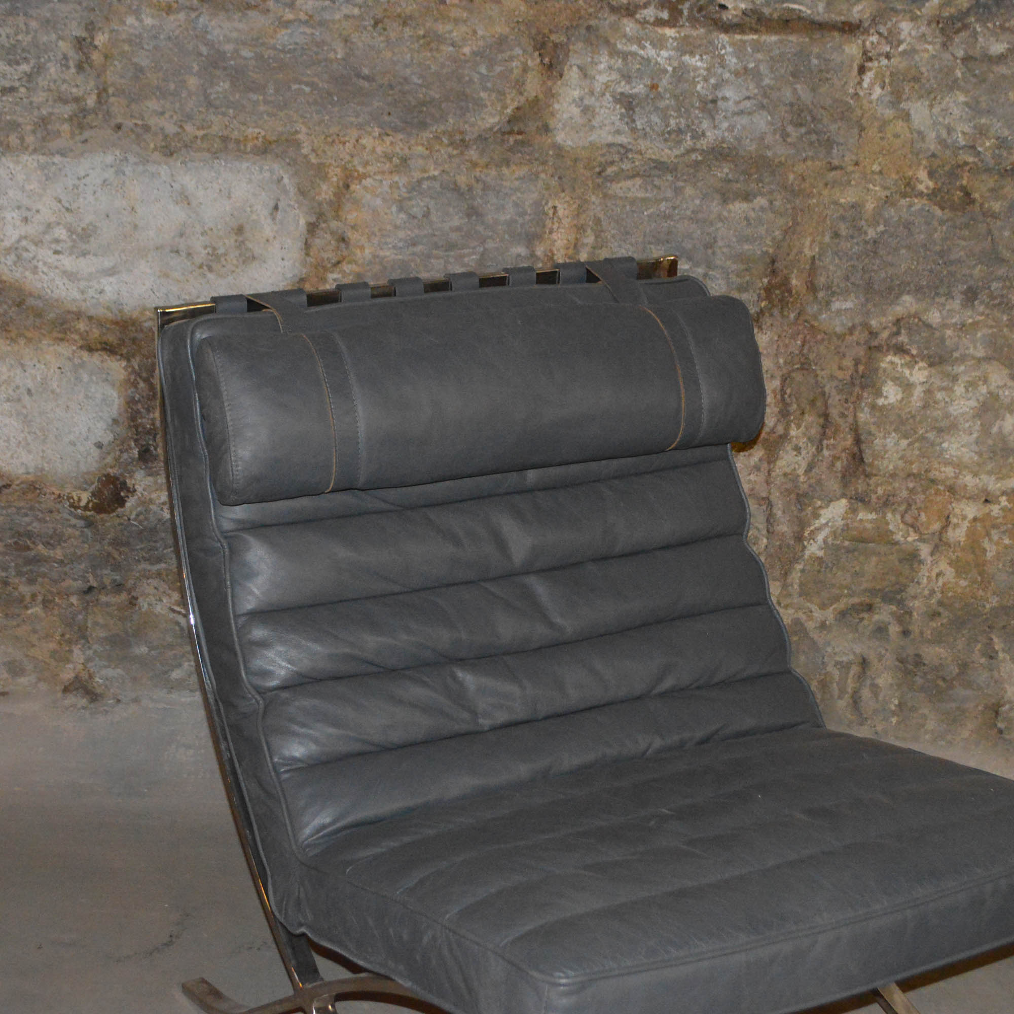 Full Grain Leather "Barcelona" Style Chair