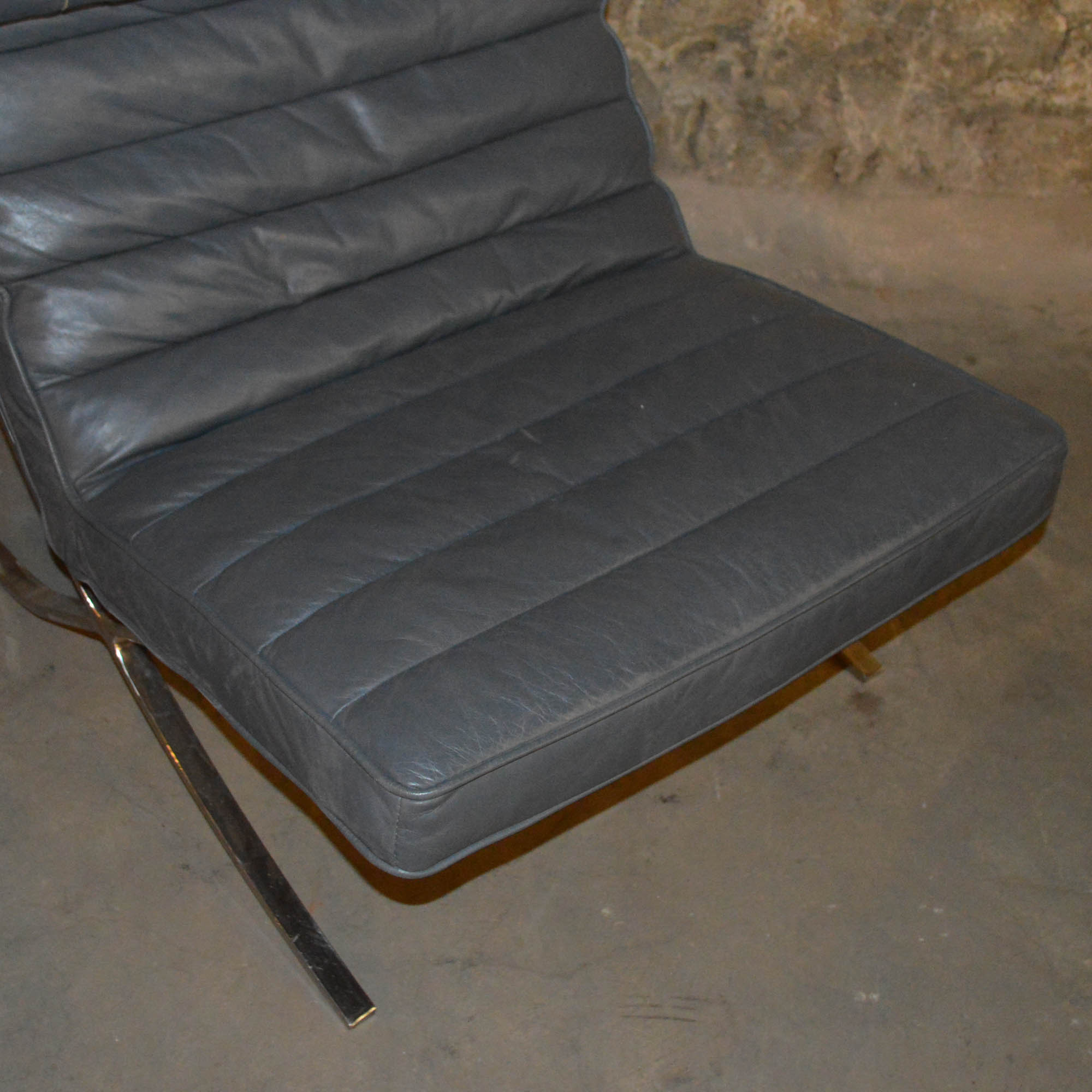 Full Grain Leather "Barcelona" Style Chair