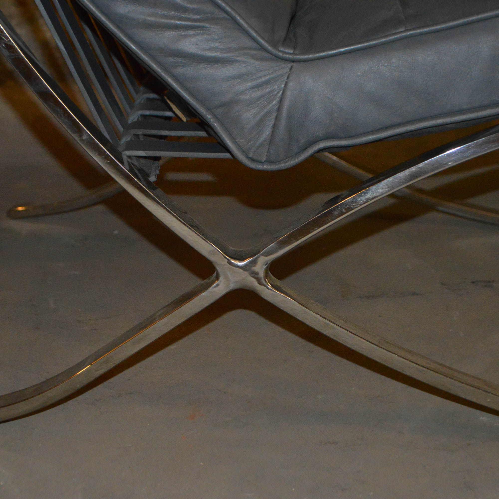 Full Grain Leather "Barcelona" Style Chair