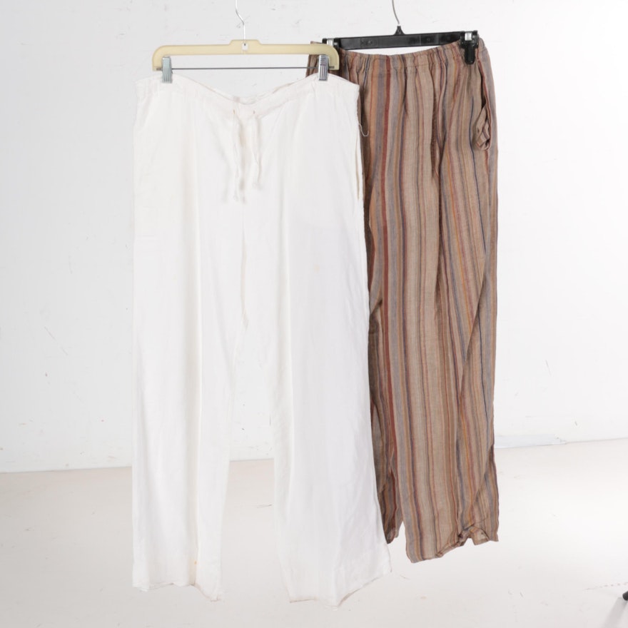 Women's Linen Pants By Eskandar and Theodore