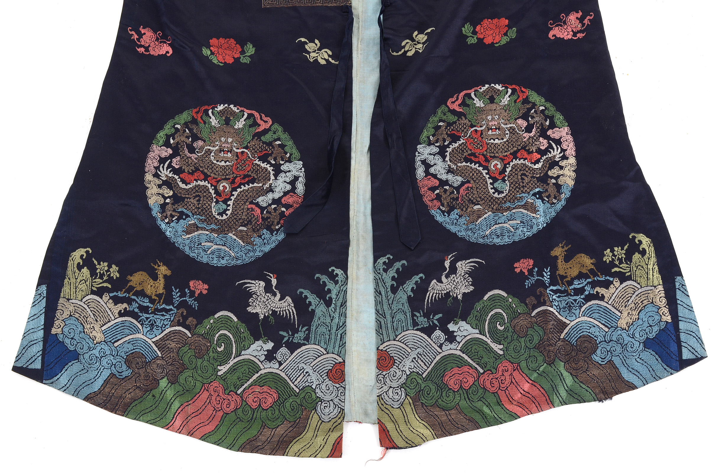 Chinese Early 20th Century Qing Dynasty Period Silk Robe