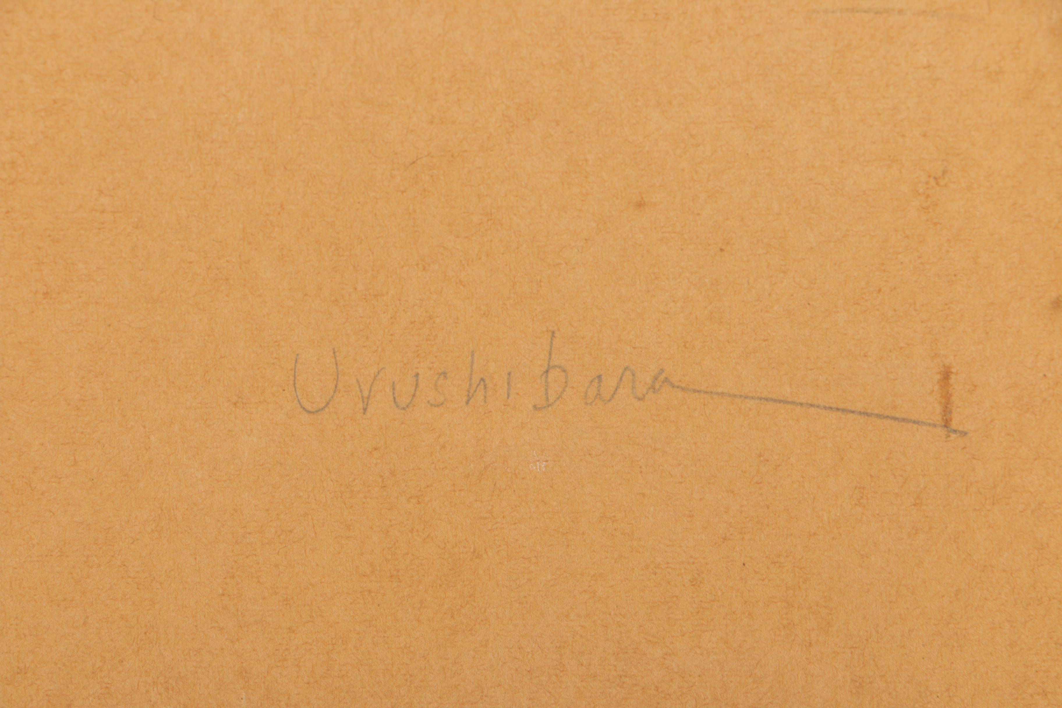 Urushibara Mokuchu Woodblock Print on Paper of a White Horse