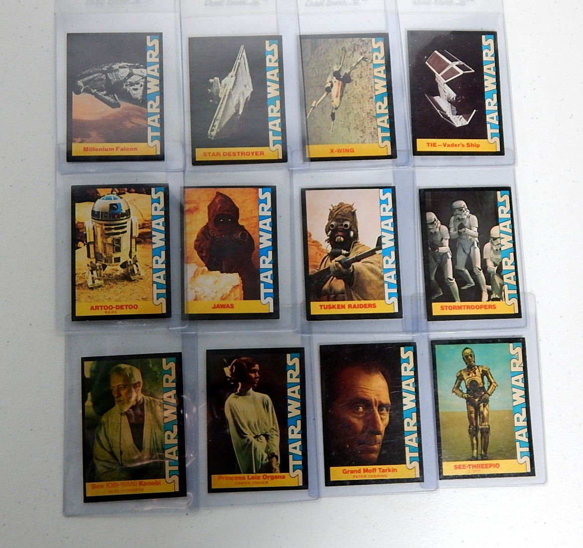 Twelve 1977 Wonder Bread Star Wars Cards