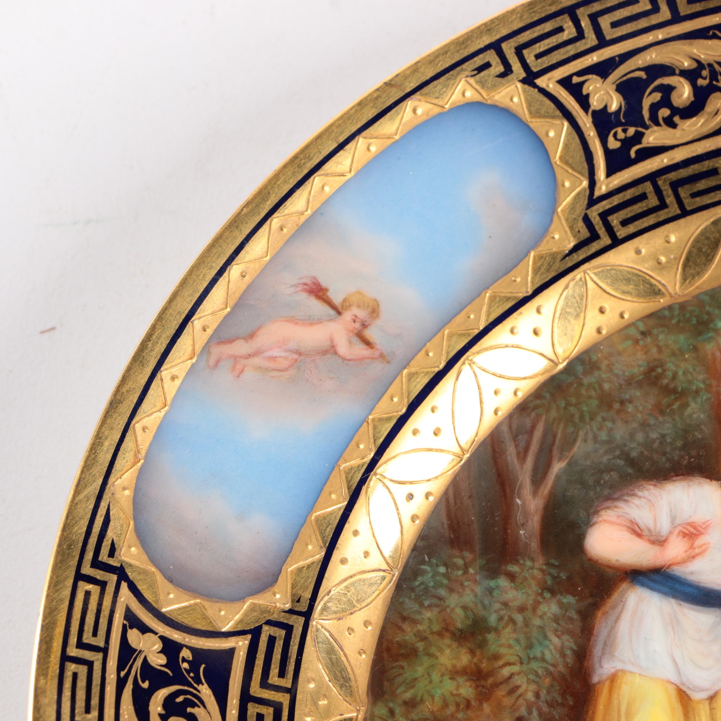 Signed Hand-Painted Ackermann and Fritz Porcelain Cabinet Plate