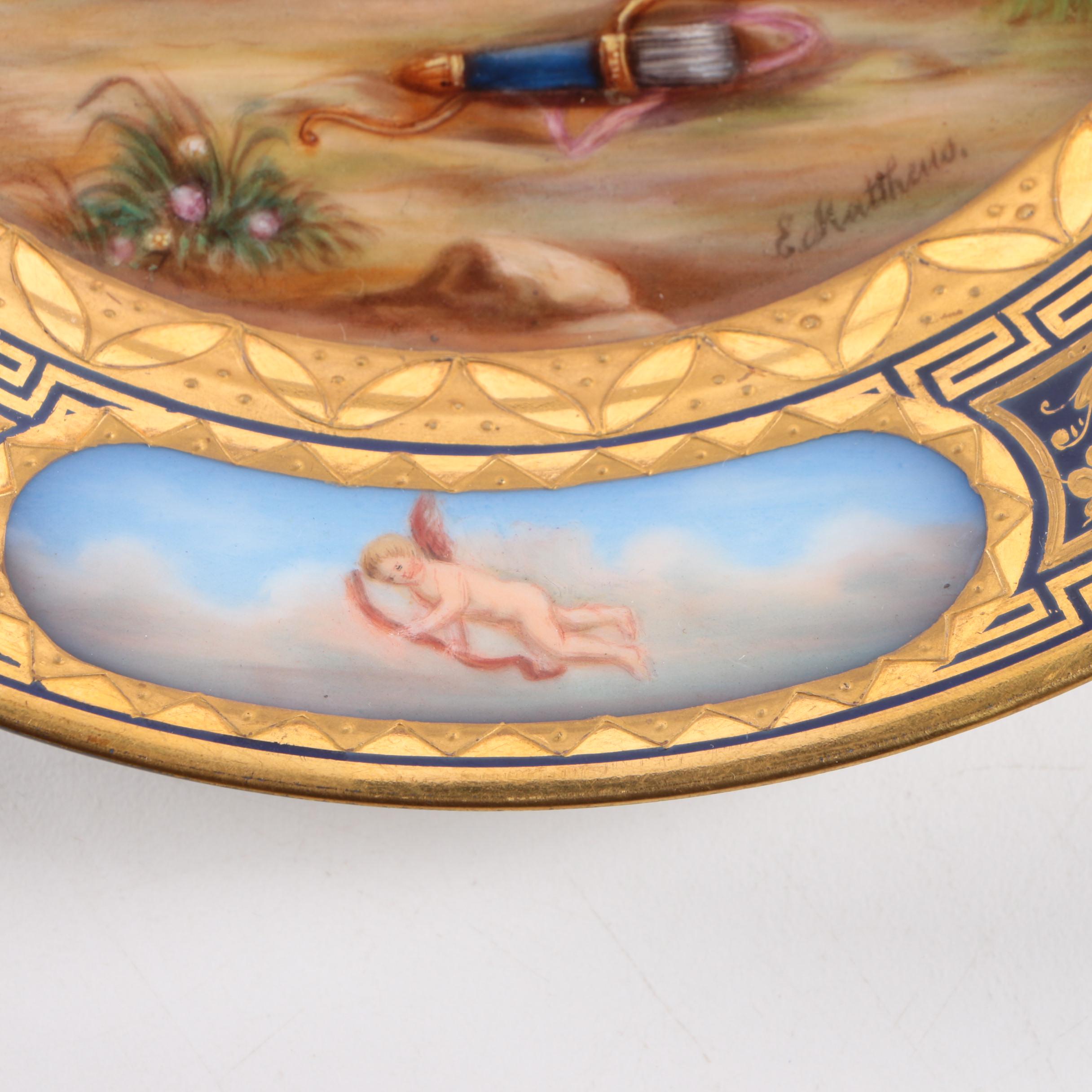 Signed Hand-Painted Ackermann and Fritz Porcelain Cabinet Plate