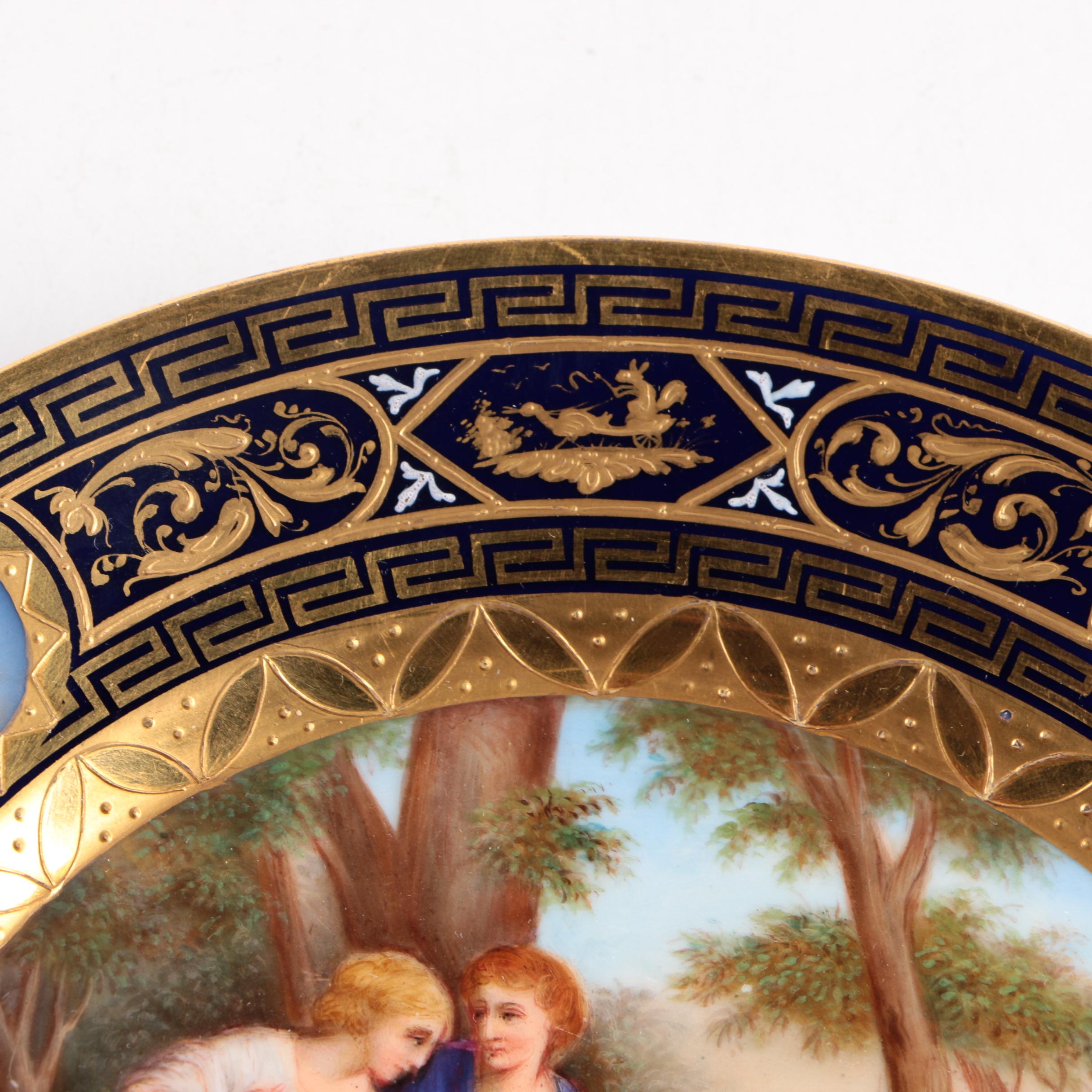 Signed Hand-Painted Ackermann and Fritz Porcelain Cabinet Plate