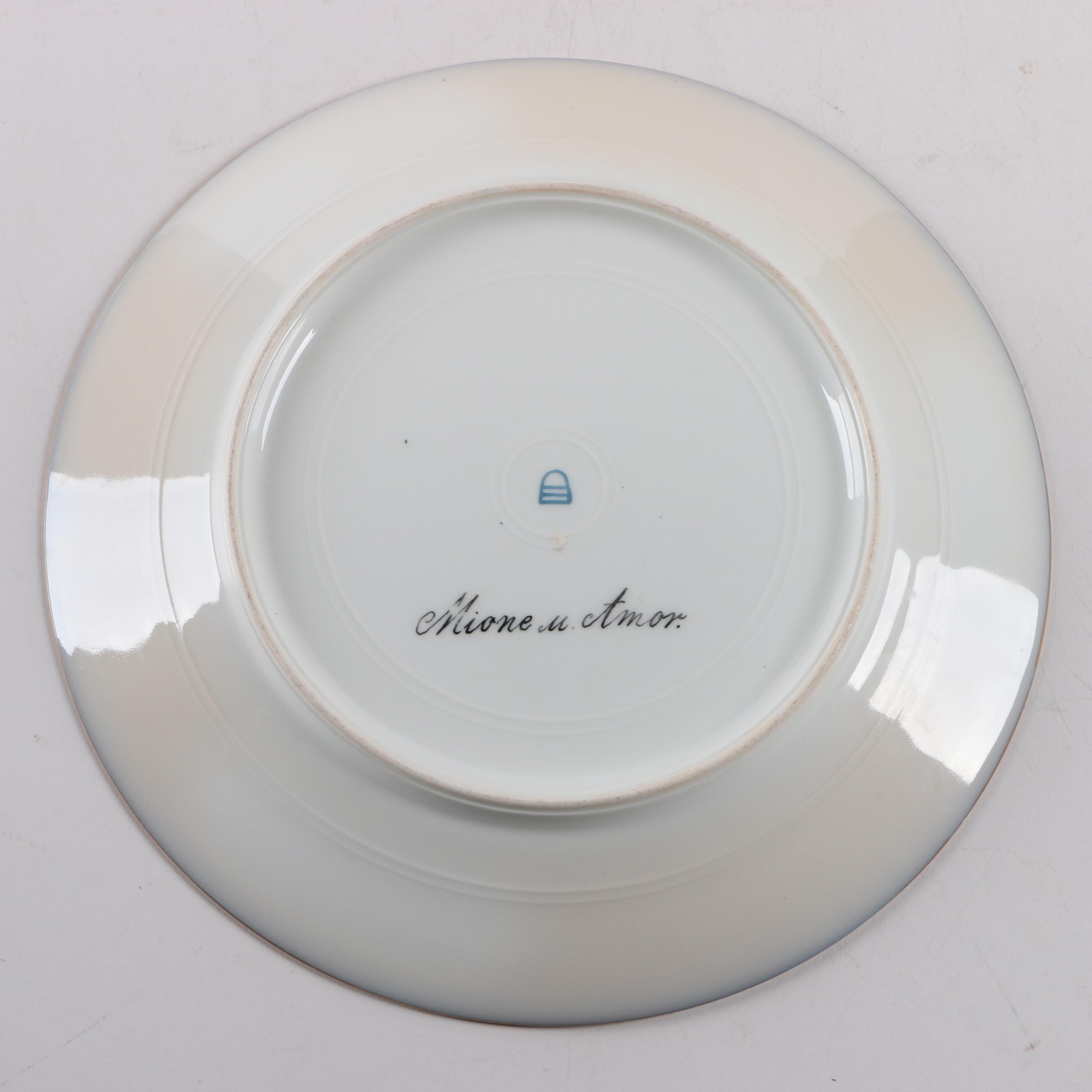 Signed Hand-Painted Ackermann and Fritz Porcelain Cabinet Plate