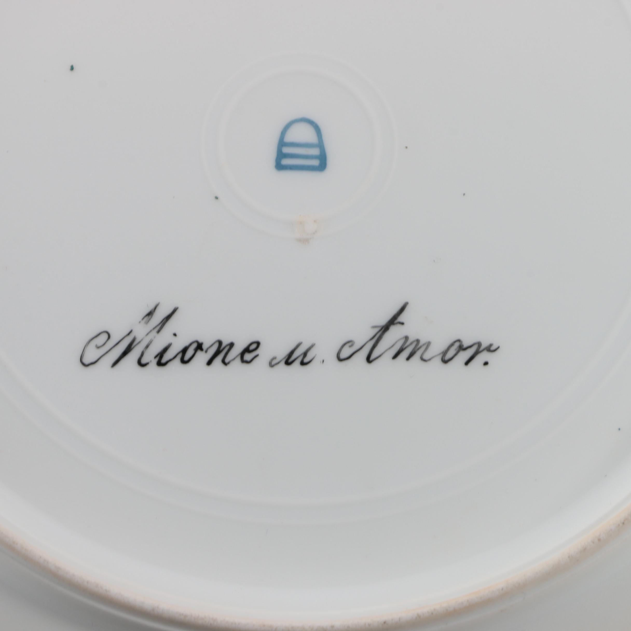 Signed Hand-Painted Ackermann and Fritz Porcelain Cabinet Plate