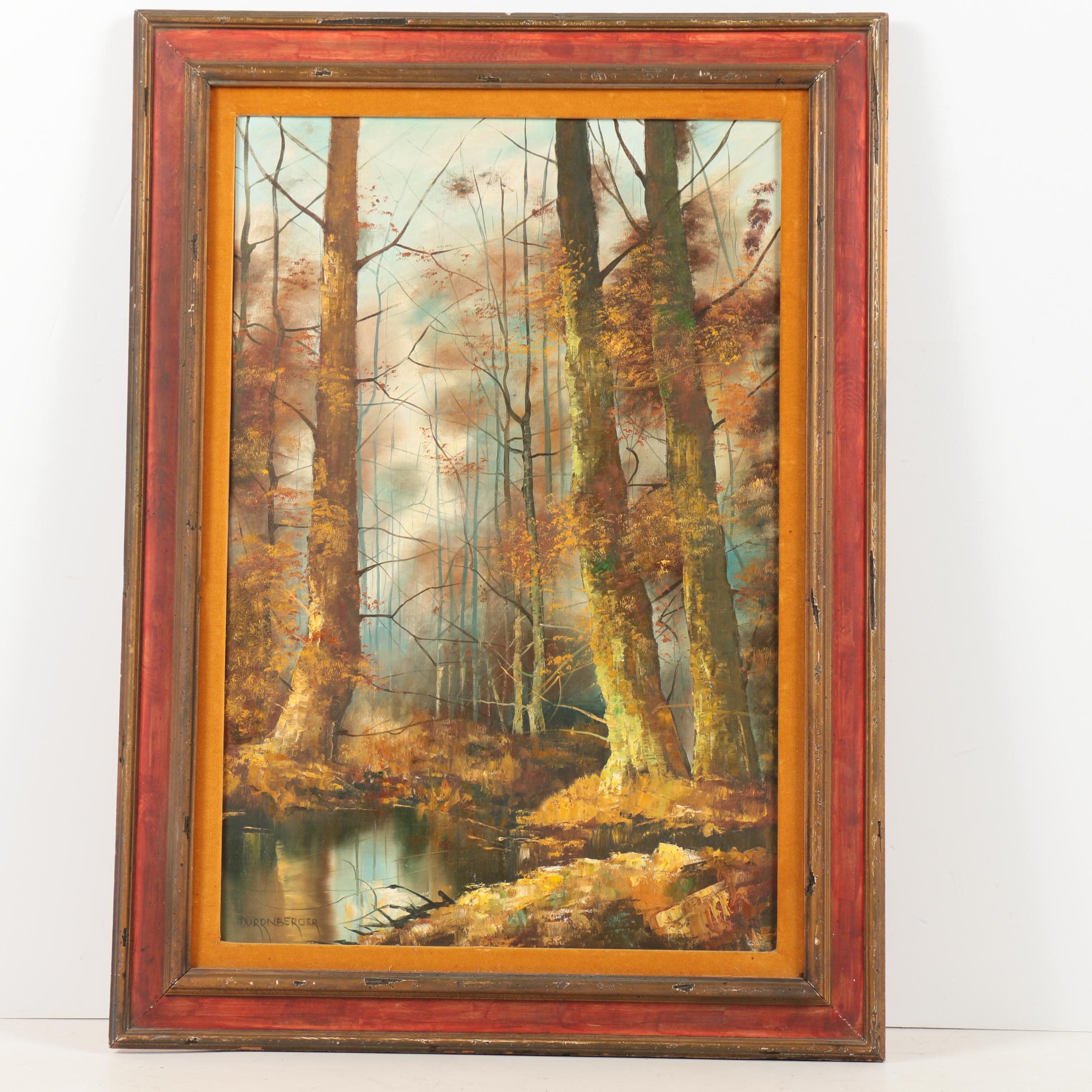 Dürrnberger Oil Painting on Canvas of Autumn Woodland Scene