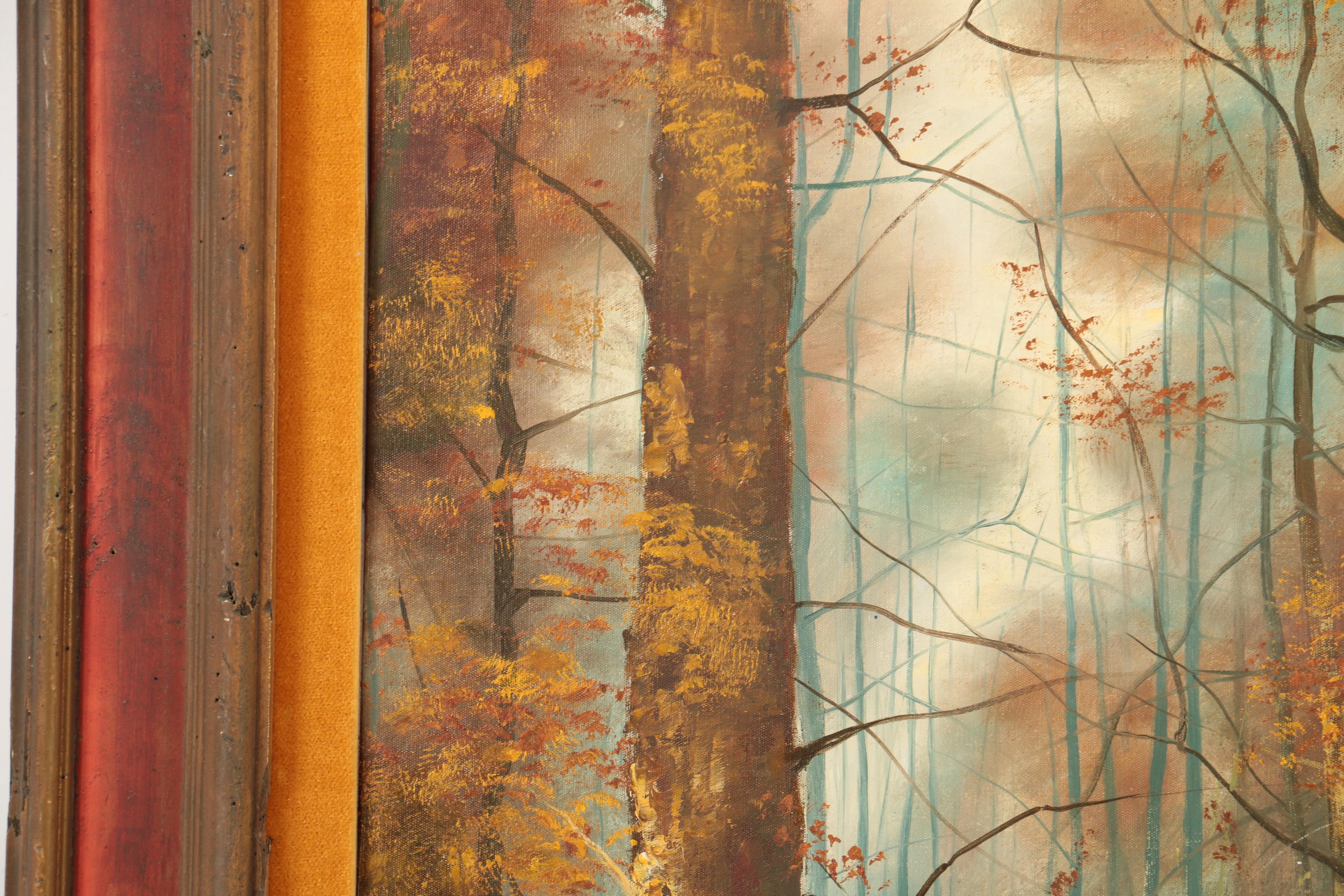 Dürrnberger Oil Painting on Canvas of Autumn Woodland Scene