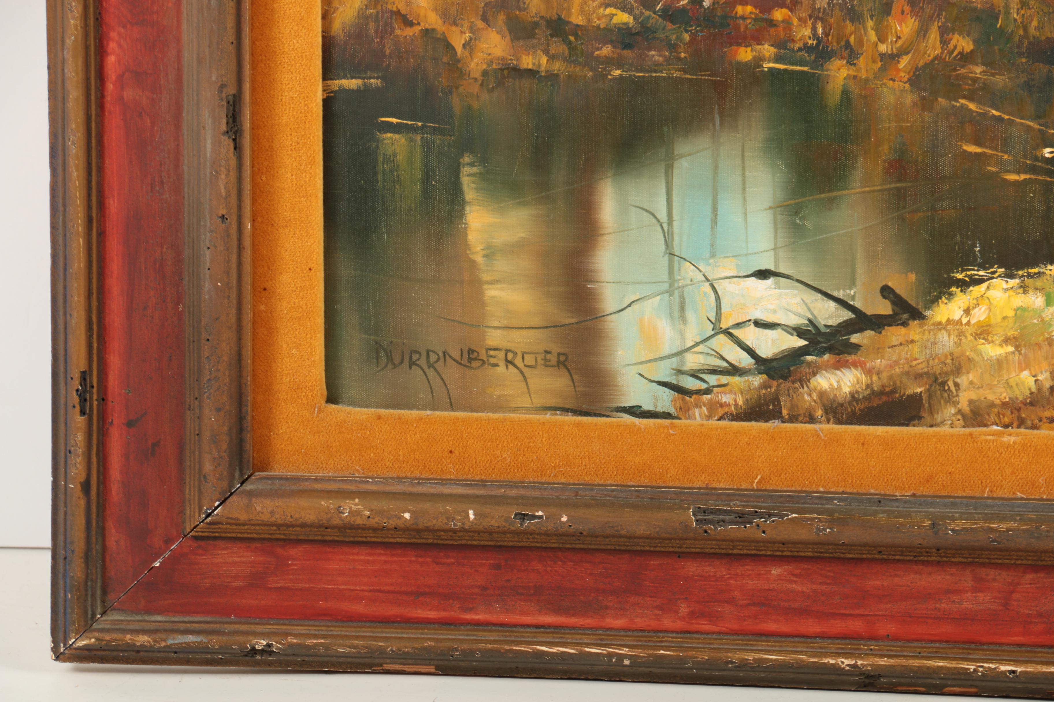 Dürrnberger Oil Painting on Canvas of Autumn Woodland Scene