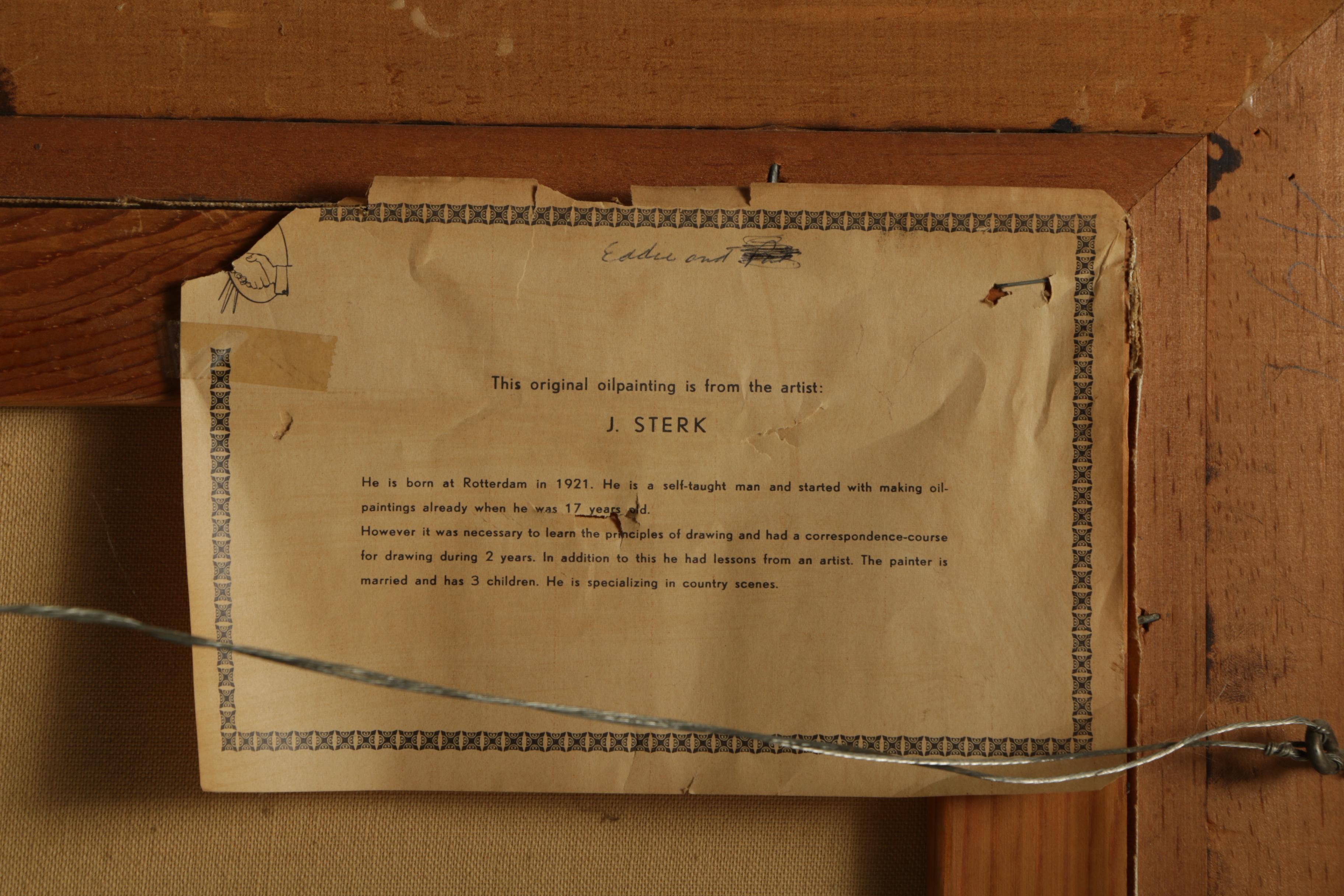 J. Sterk Oil Painting of Landscape