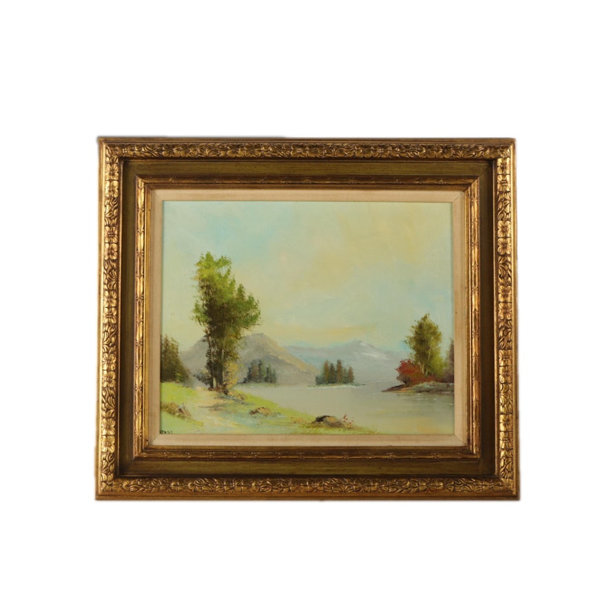 J. Sterk Oil Painting of Landscape