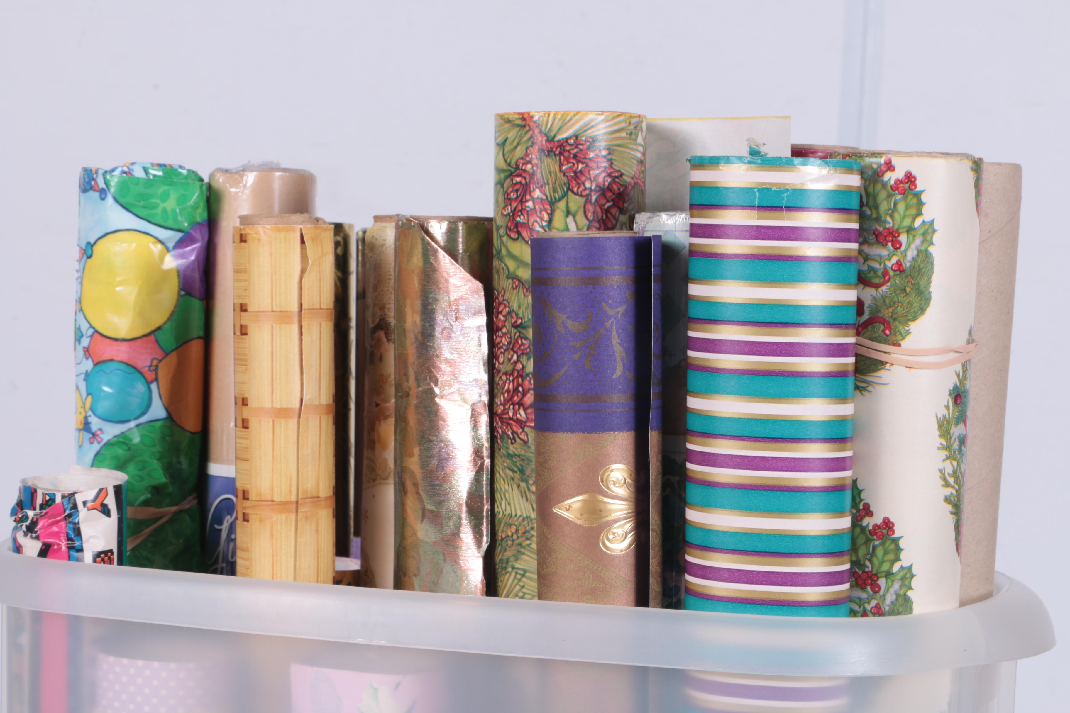 Rubbermaid "Wrap'n Craft" with Assorted Gift Wrap Rolls