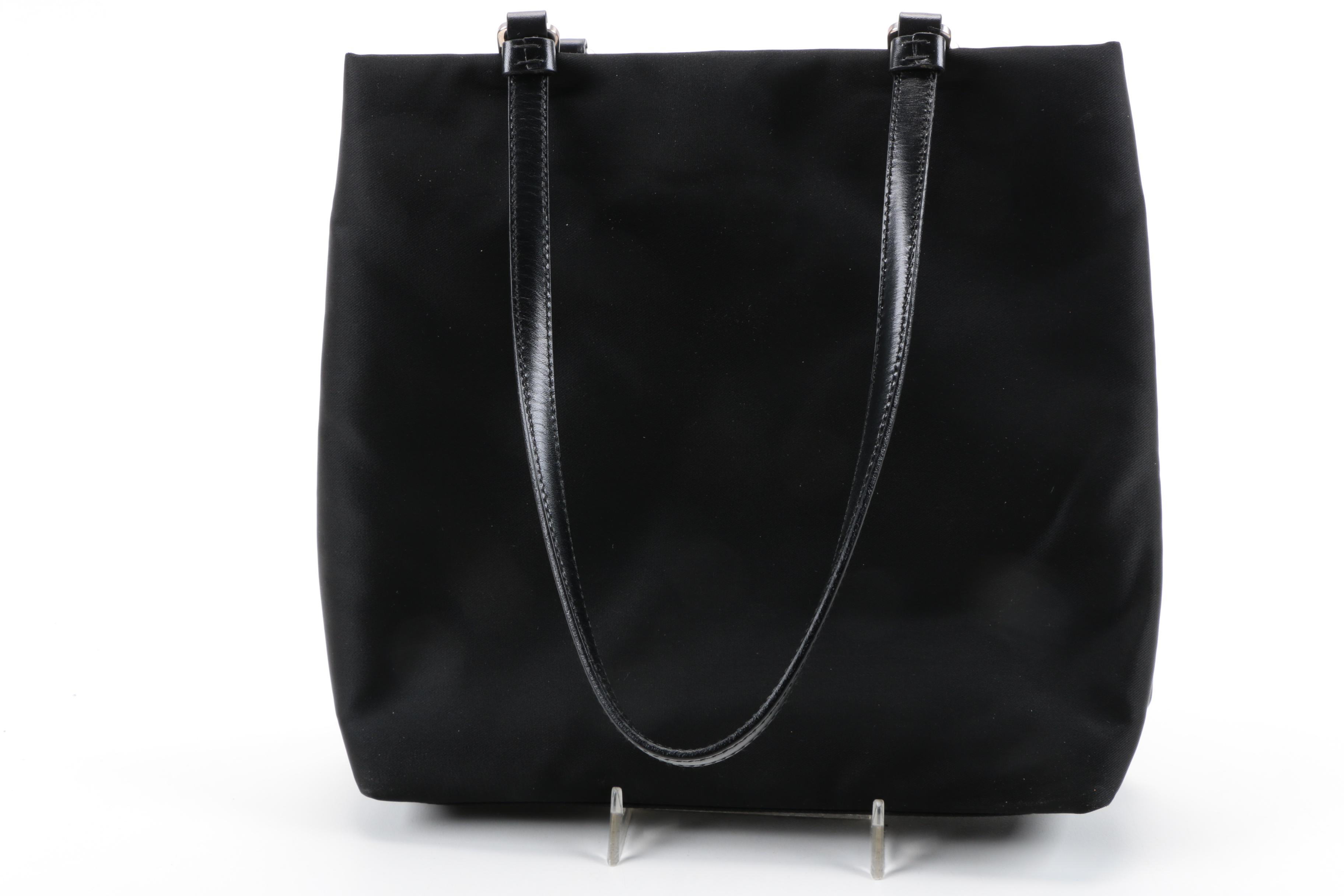 Prada Black Nylon Bag with Leather Straps