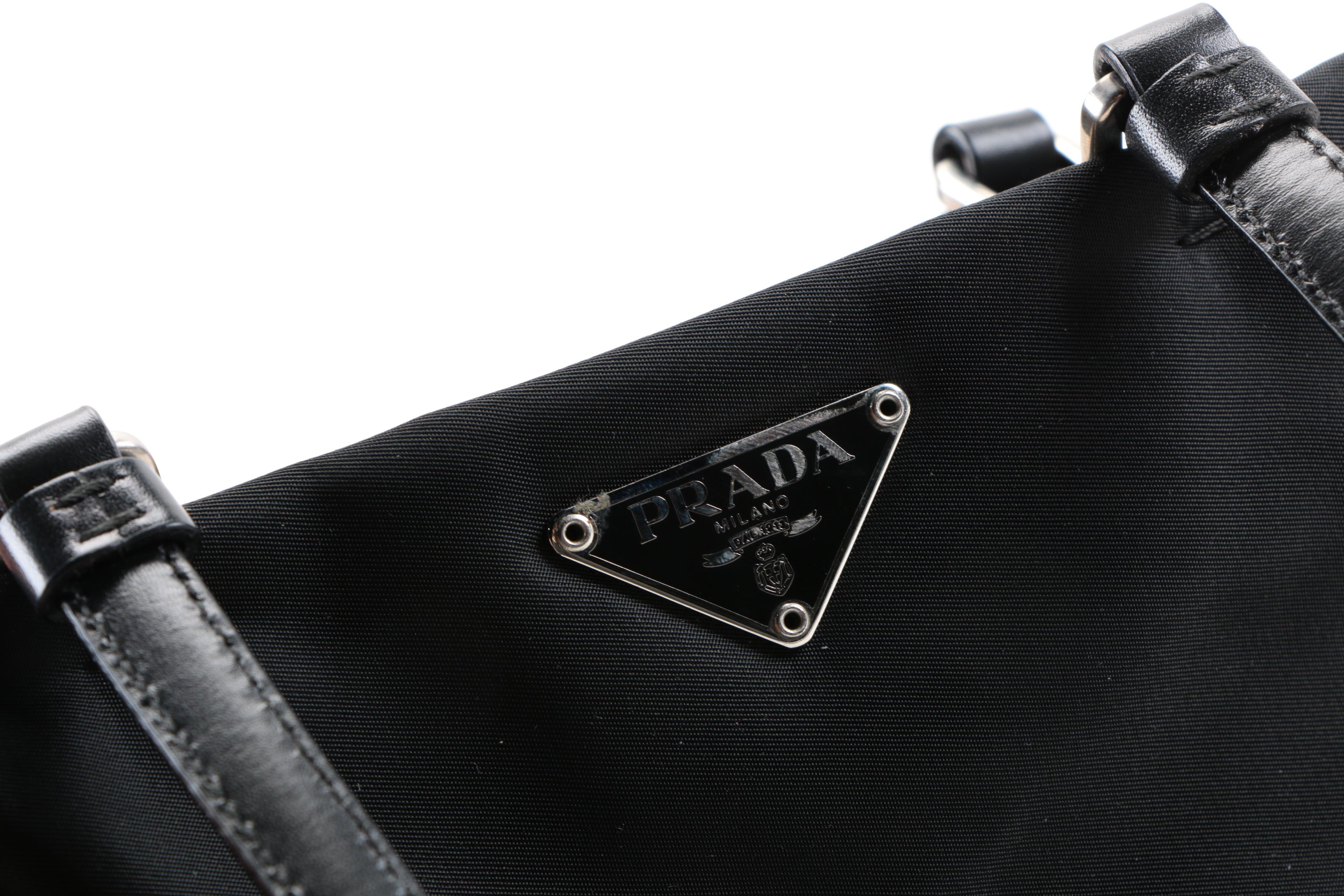 Prada Black Nylon Bag with Leather Straps