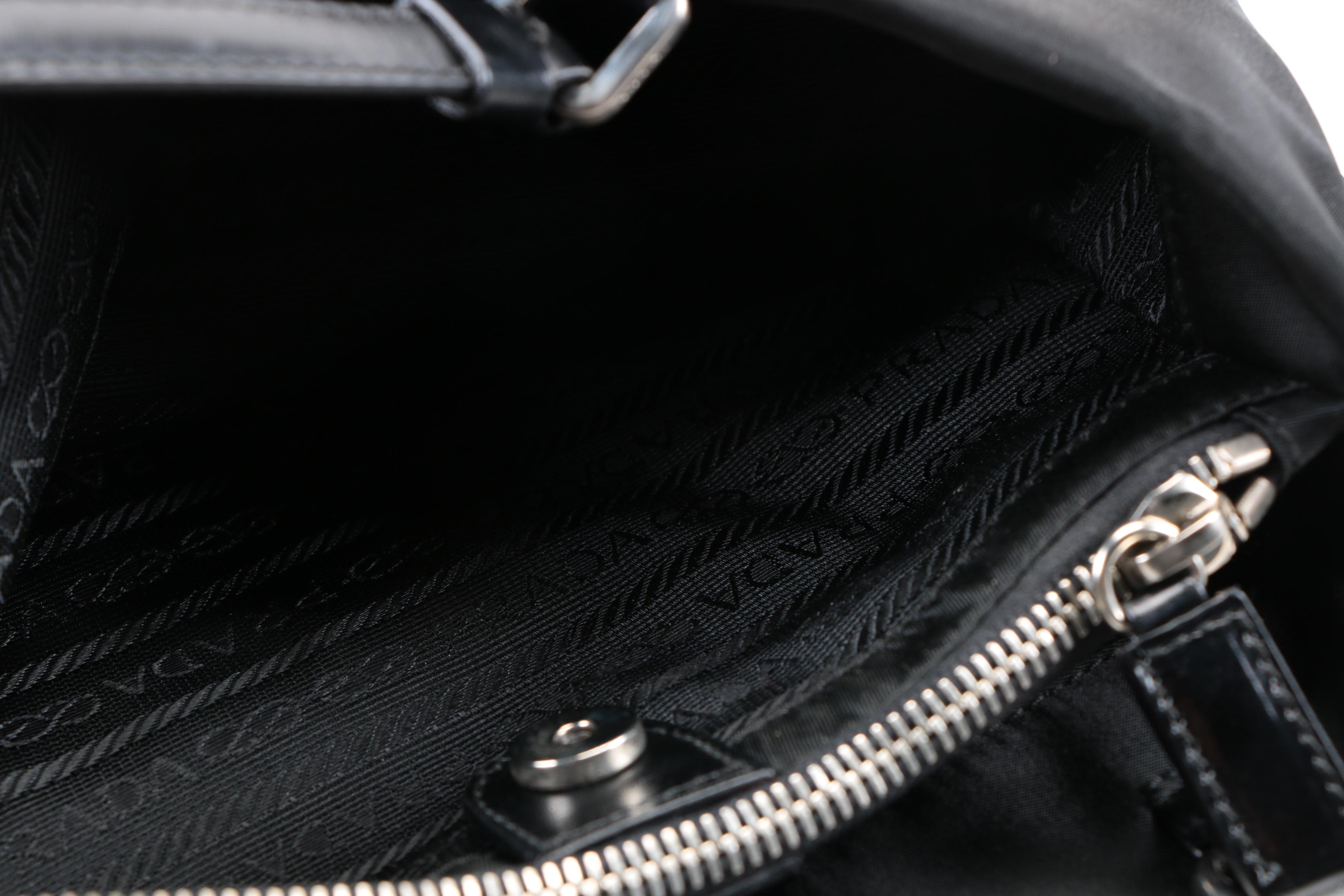 Prada Black Nylon Bag with Leather Straps