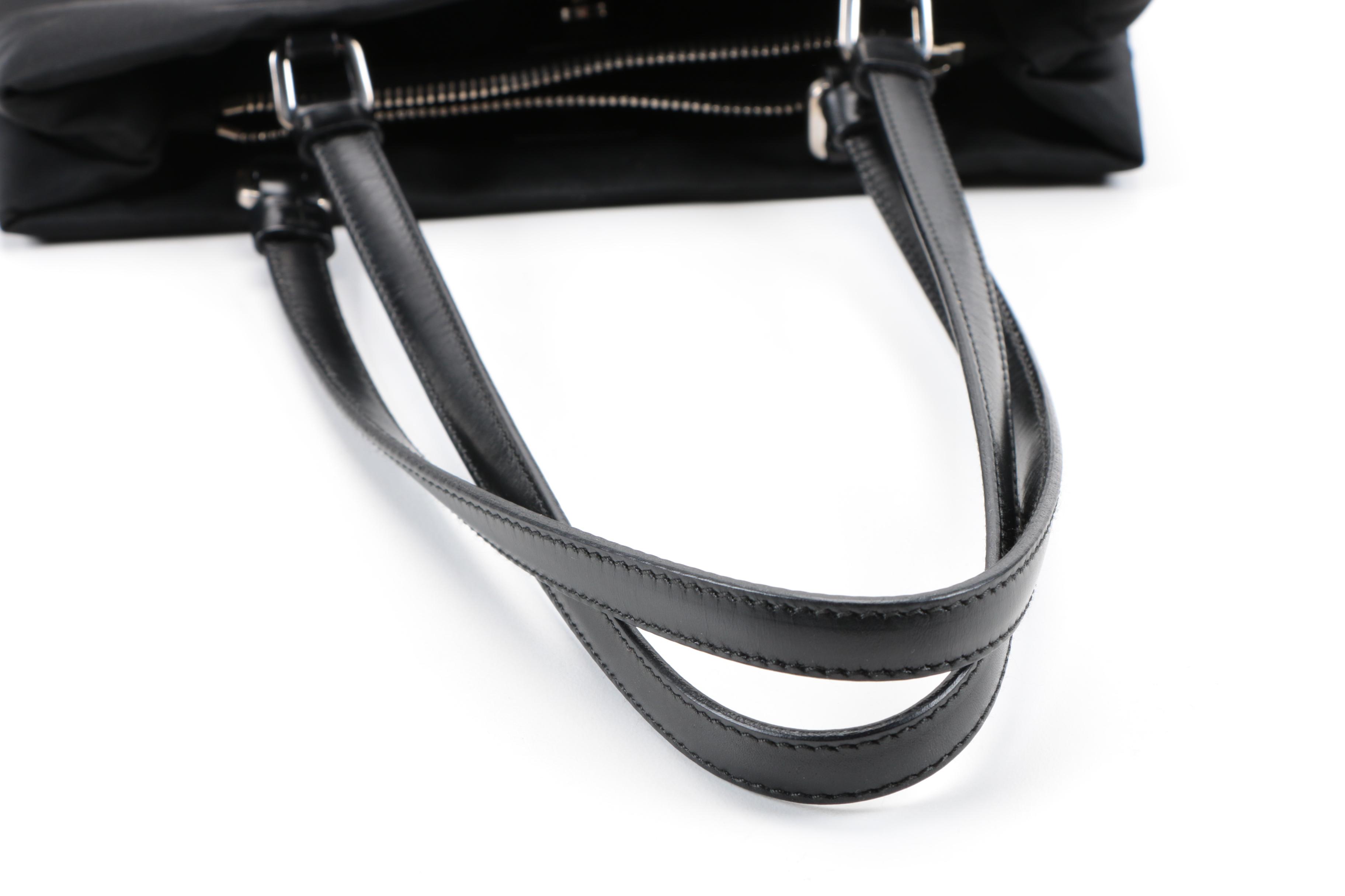 Prada Black Nylon Bag with Leather Straps
