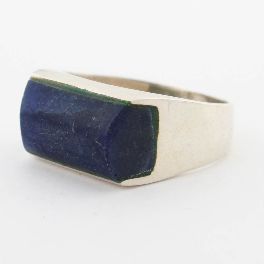 Sterling Silver Sodalite and Lapis Lazuli Ring and Bangle