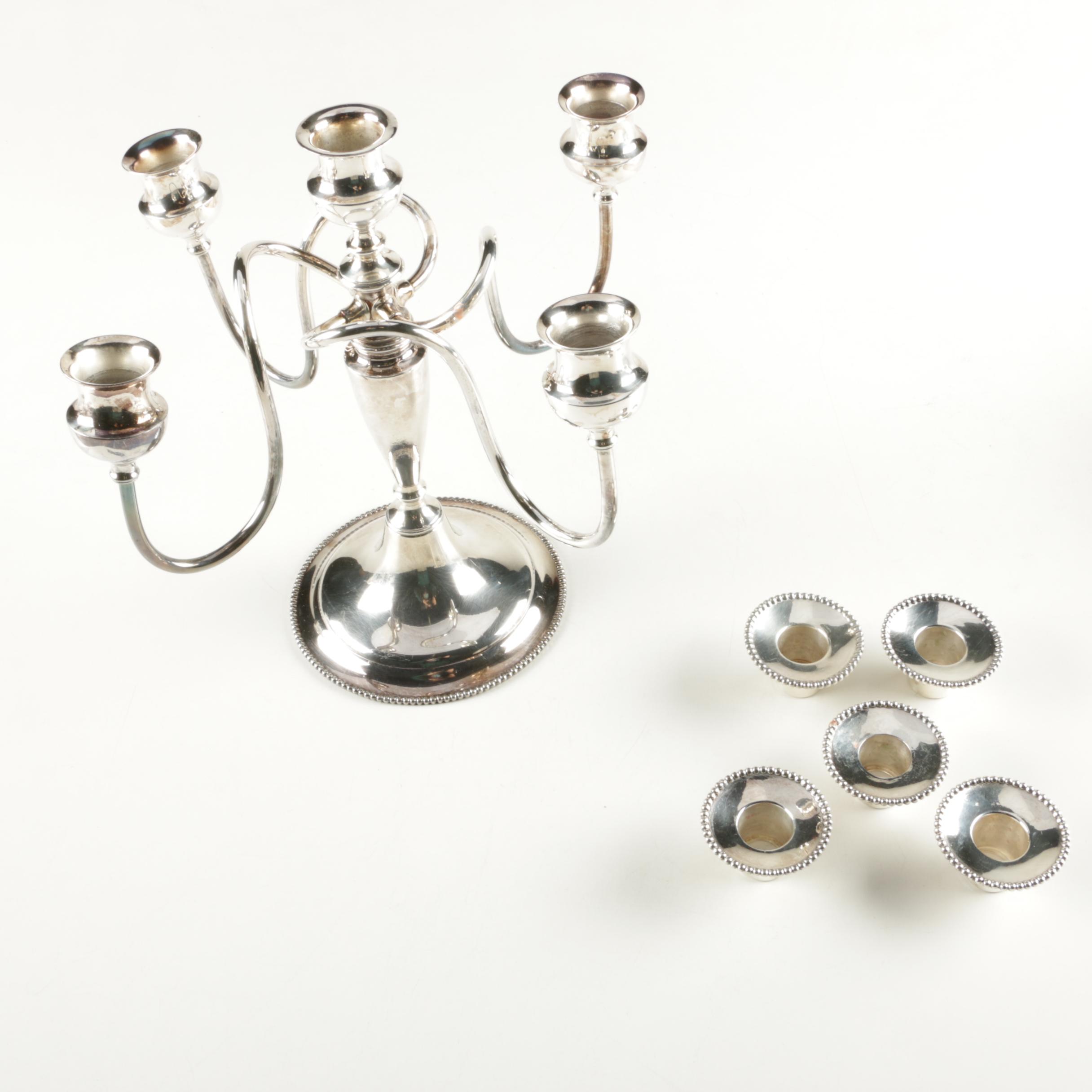 Silver Plate Serveware and Candelabra Featuring Sheffield and Sheridan