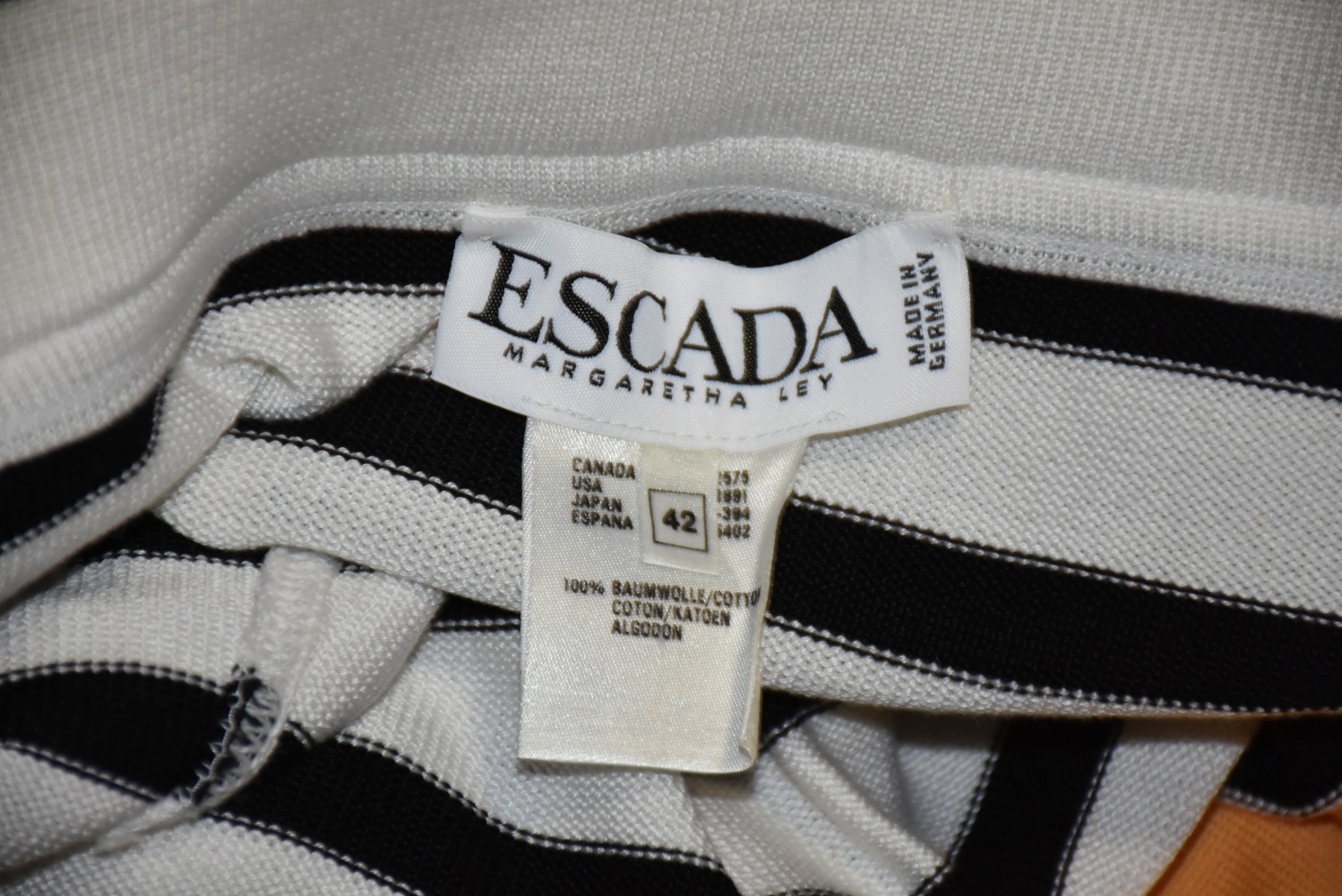 Escada Black and White Knit Sweater and Skirt with Colorful Butterflies