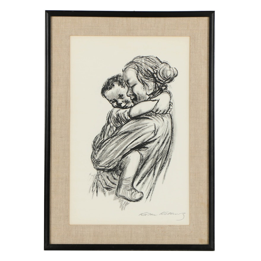 Serigraph on Paper After Käthe Kollwitz's "Mother & Child"