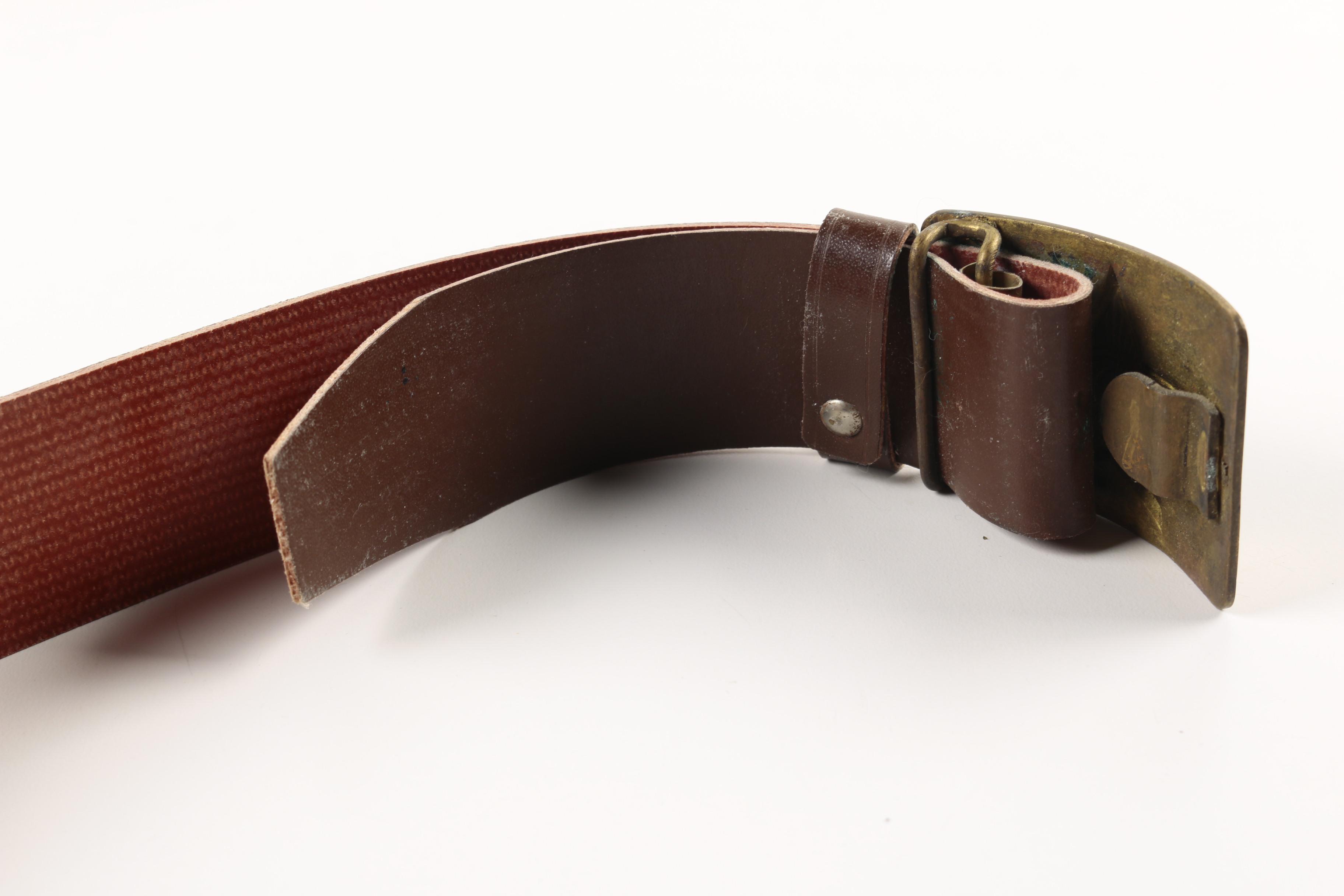 Soviet Union Naval Officer Ushanka Hat with Two Belts