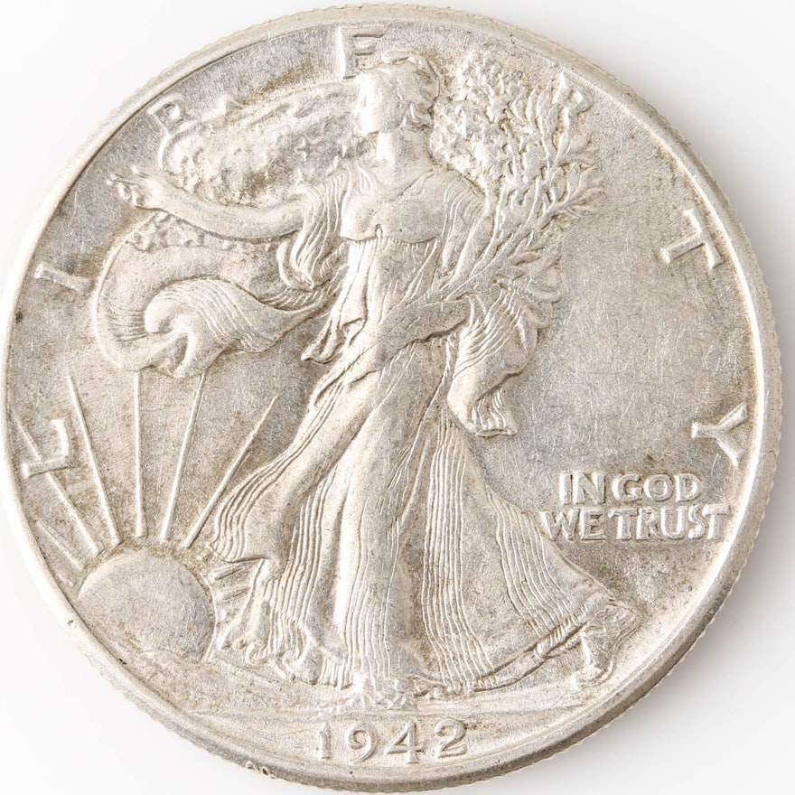 1942 Walking Liberty Silver Half Dollar