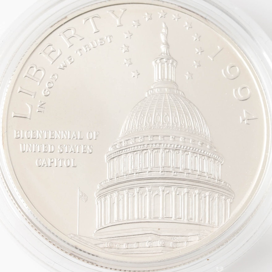 1994 D U.S. Capitol Commemorative Silver Dollar