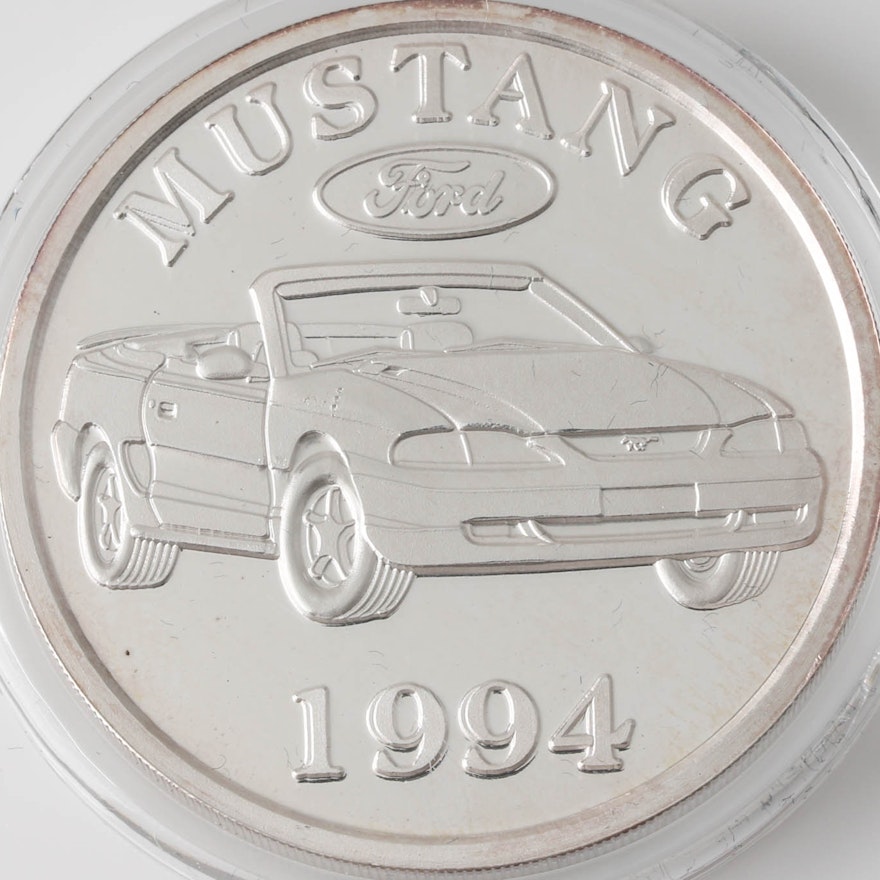 1994 Mustang One Troy Ounce .999 Fine Silver Round